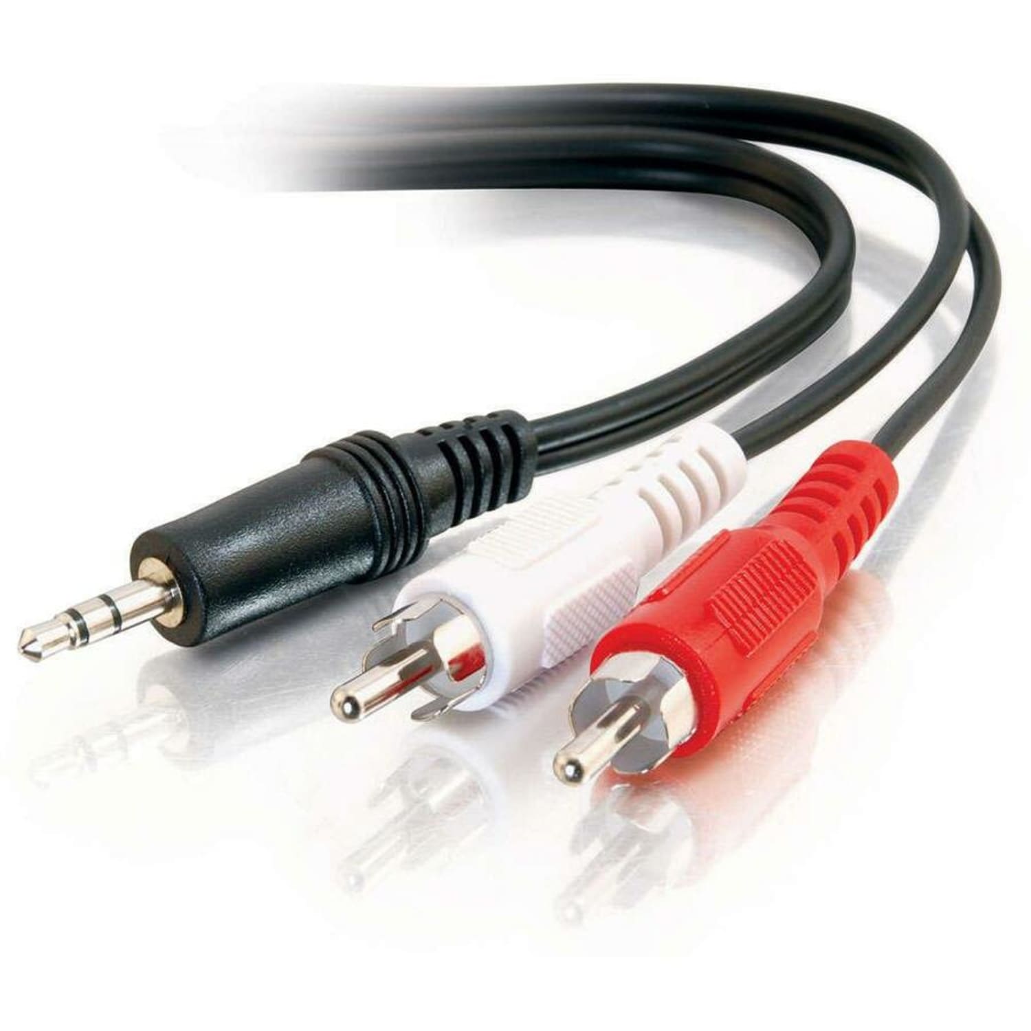 C2G 3ft Value Series One 3.5mm Stereo Male To Two RCA Stereo Male Y-Cable - 3 ft Mini-phone/RCA Audio Cable for Audio Device - First End: 1 x Mini-phone Stereo Audio - Male - Second End: 2 x RCA Stereo Audio - Male - Splitter Cable - Shielding - Image 3
