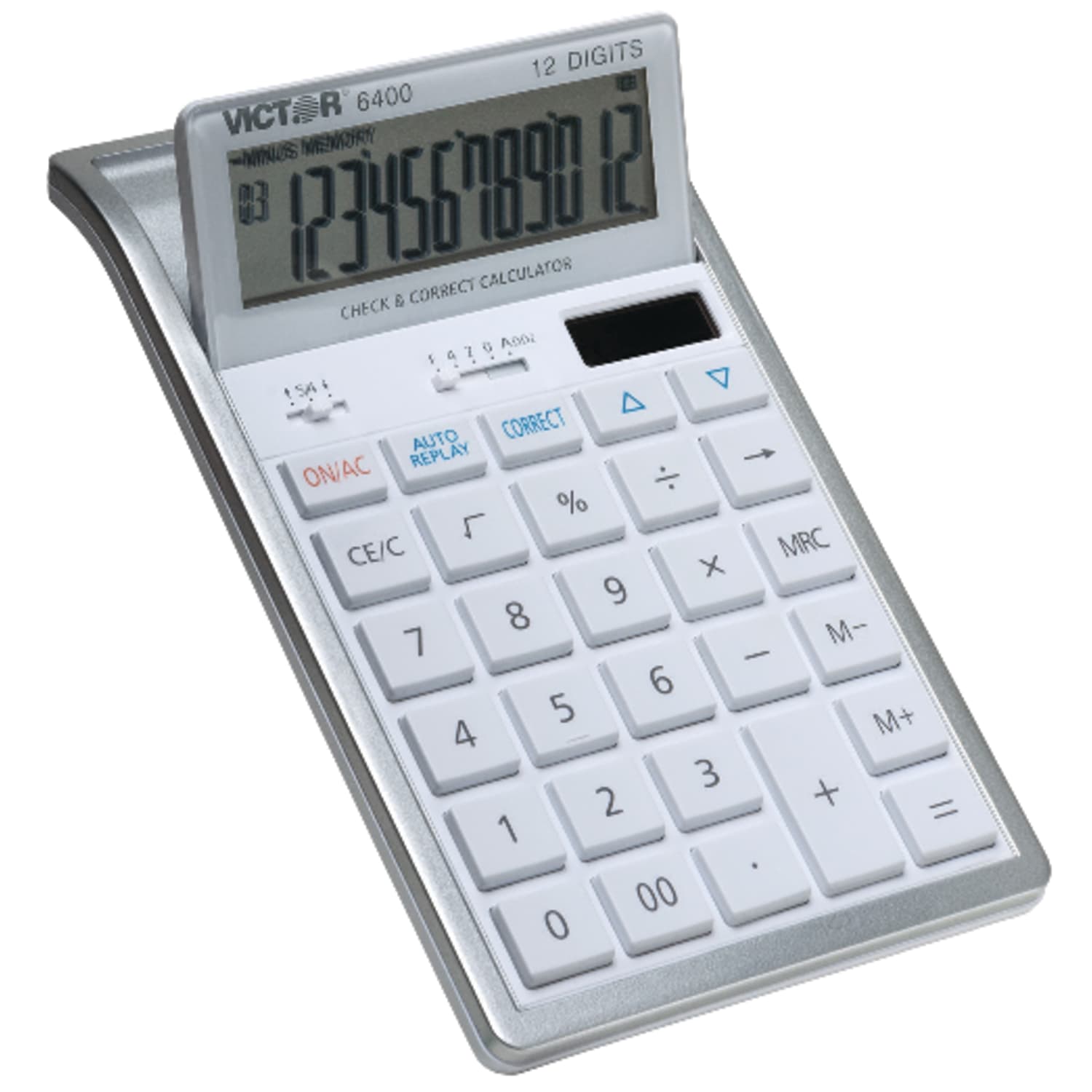 Victor 6400 12-Digit Desktop Calculator, White/Silver - Image 4