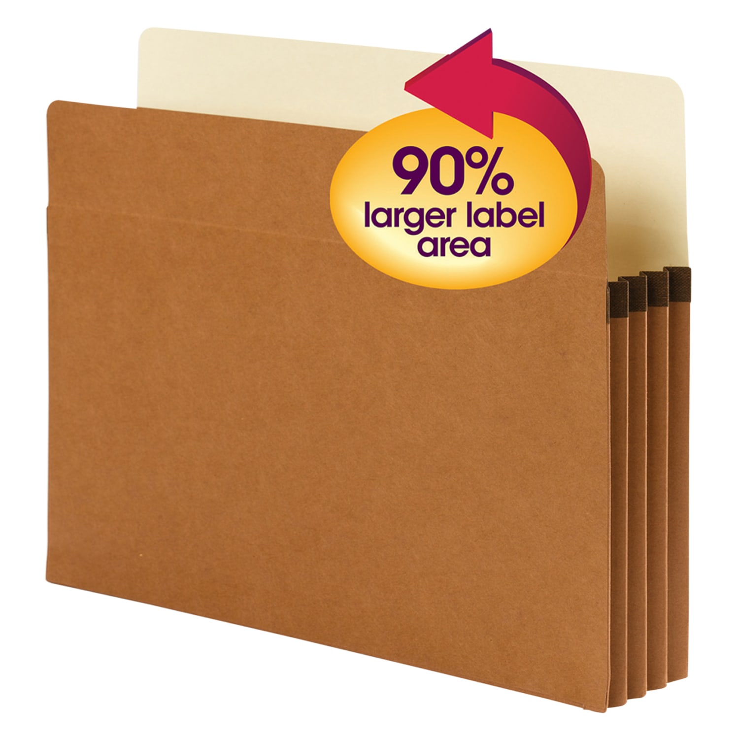Smead SuperTab File Pockets, Letter Size, 3 1/2in Expansion, 30% Recycled, Redrope, Box Of 25 - Image 3