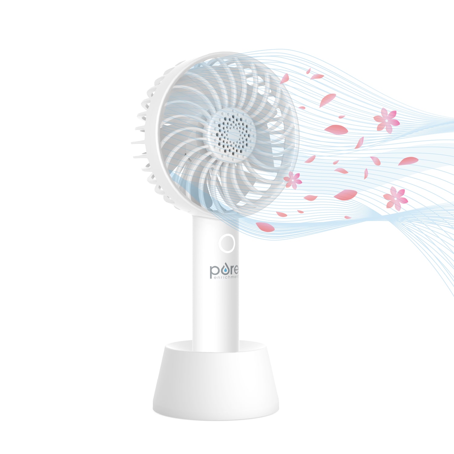 Pure Enrichment PureBreeze Personal Handheld Fan With Base, White - Image 4