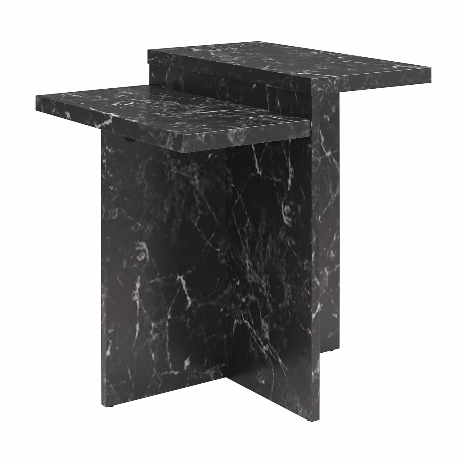 Ameriwood Home CosmoLiving By Cosmopolitan Brielle Rectangle Accent Table, 24inH x 22inW x 22inD, Black Marble - Image 3