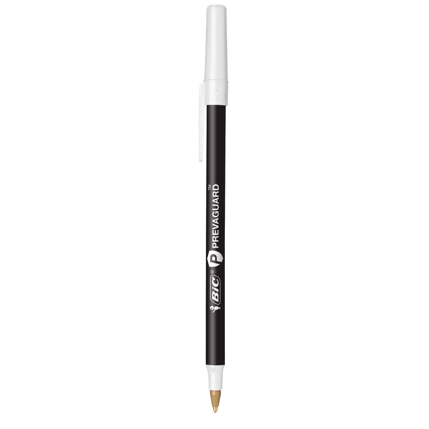 BIC Prevaguard Round Stic Pens With Antimicrobial Additive, Medium Point, 1.0 mm, Black Barrel, Black Ink, Set Of 12 Pens - Image 4