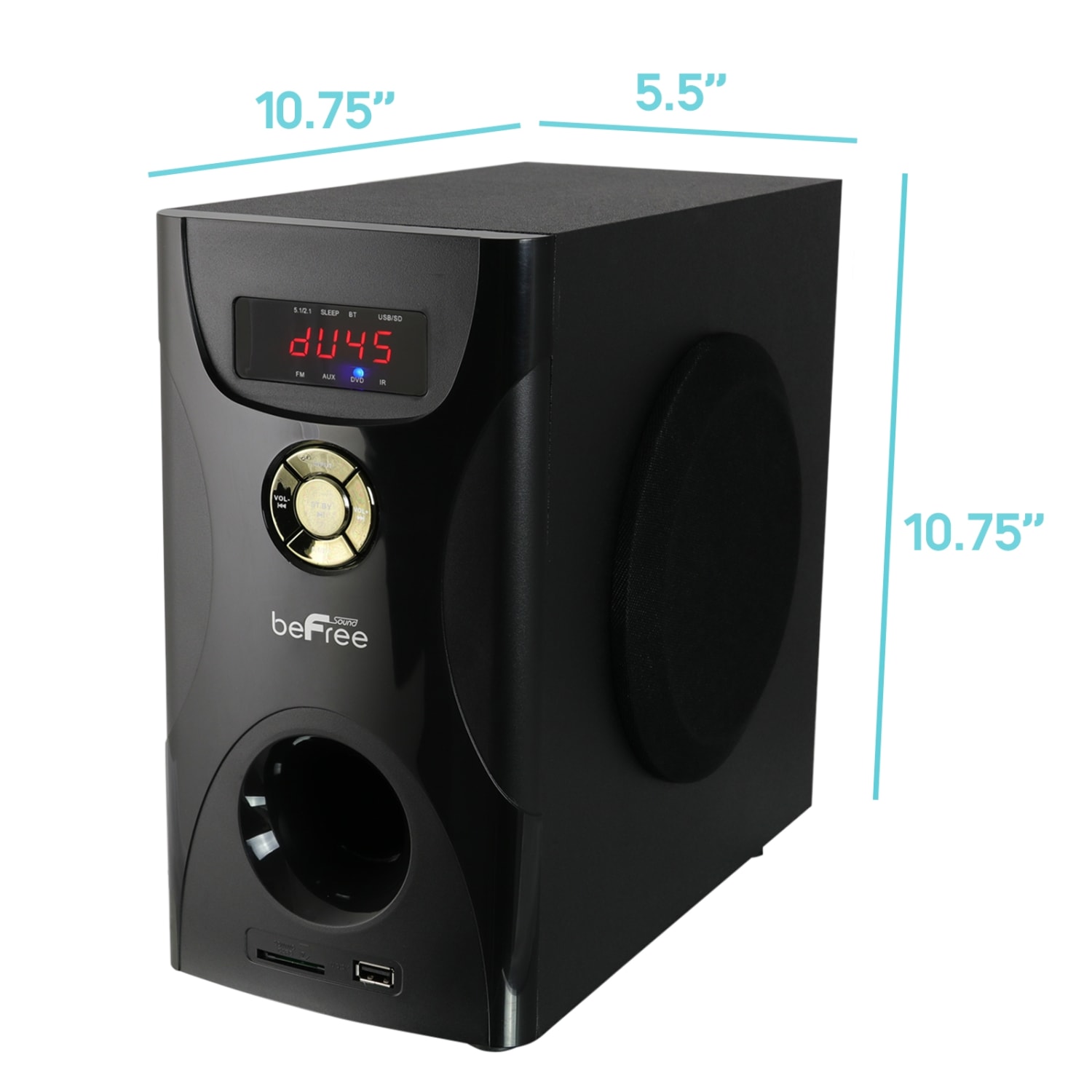 BeFree Sound BFS-425 5.1-Channel Surround Sound Bluetooth Speaker System, Black - Image 4