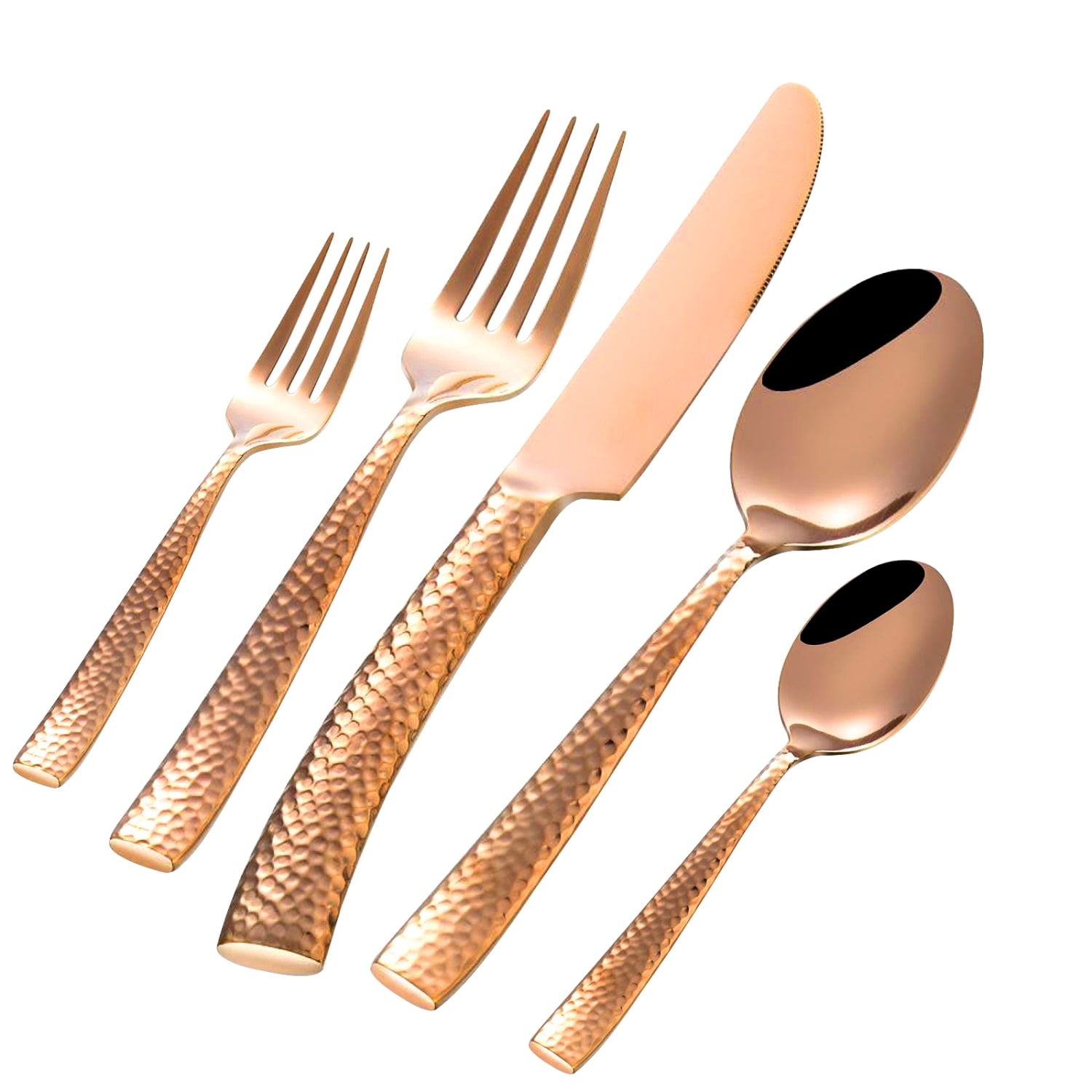 Gibson Elite Stonehenge 20-Piece Flatware Set, Rose Gold - Image 3