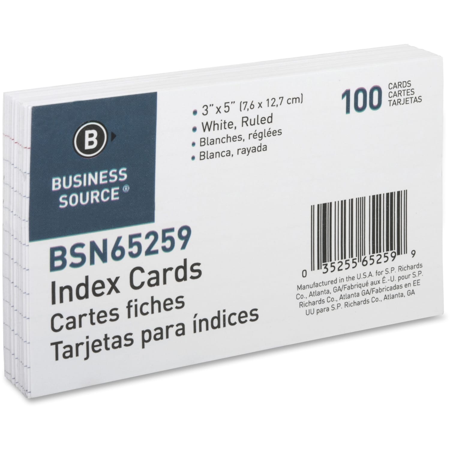 Business Source Ruled Index Cards - 5in Width x 3in Length - 100 / Pack - Image 3