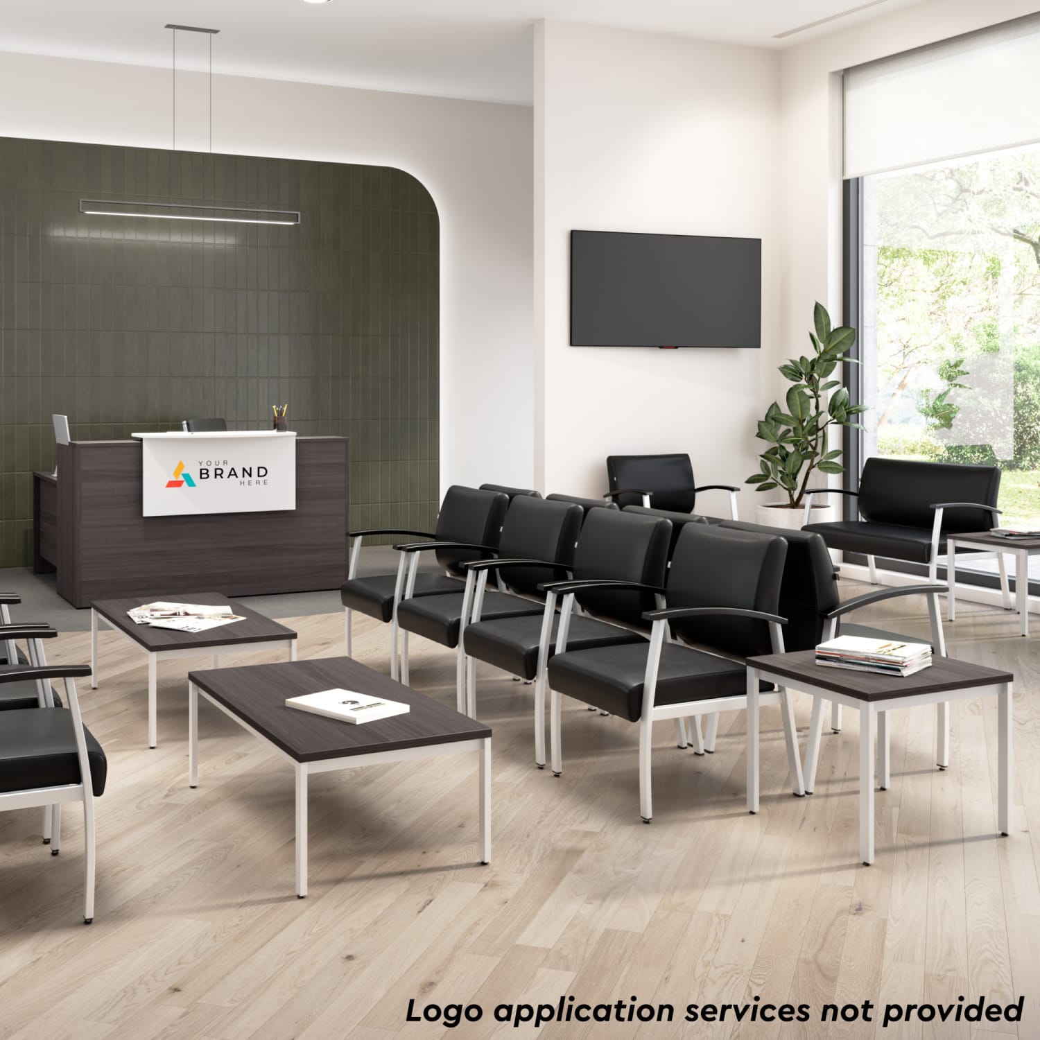 Bush Business Furniture Arrive Bariatric Waiting Room Guest Chair With Arms, Black, Standard Delivery - Image 4
