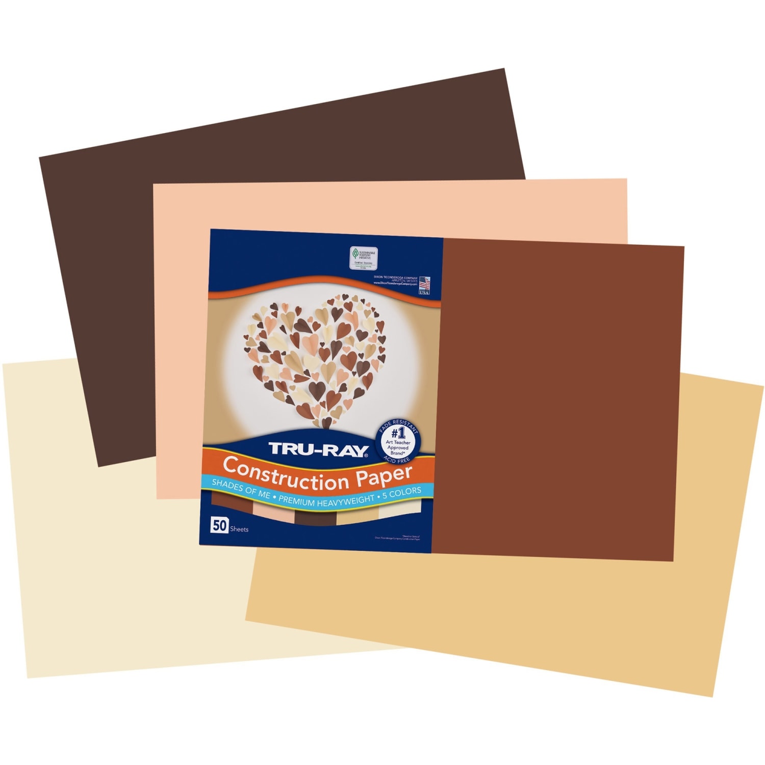 Tru-Ray Construction Paper - Art Project, Craft Project - 12in Width x 18in Length - 76 lb Basis Weight - Assorted - Fiber, Sulphite - 50 / Pack