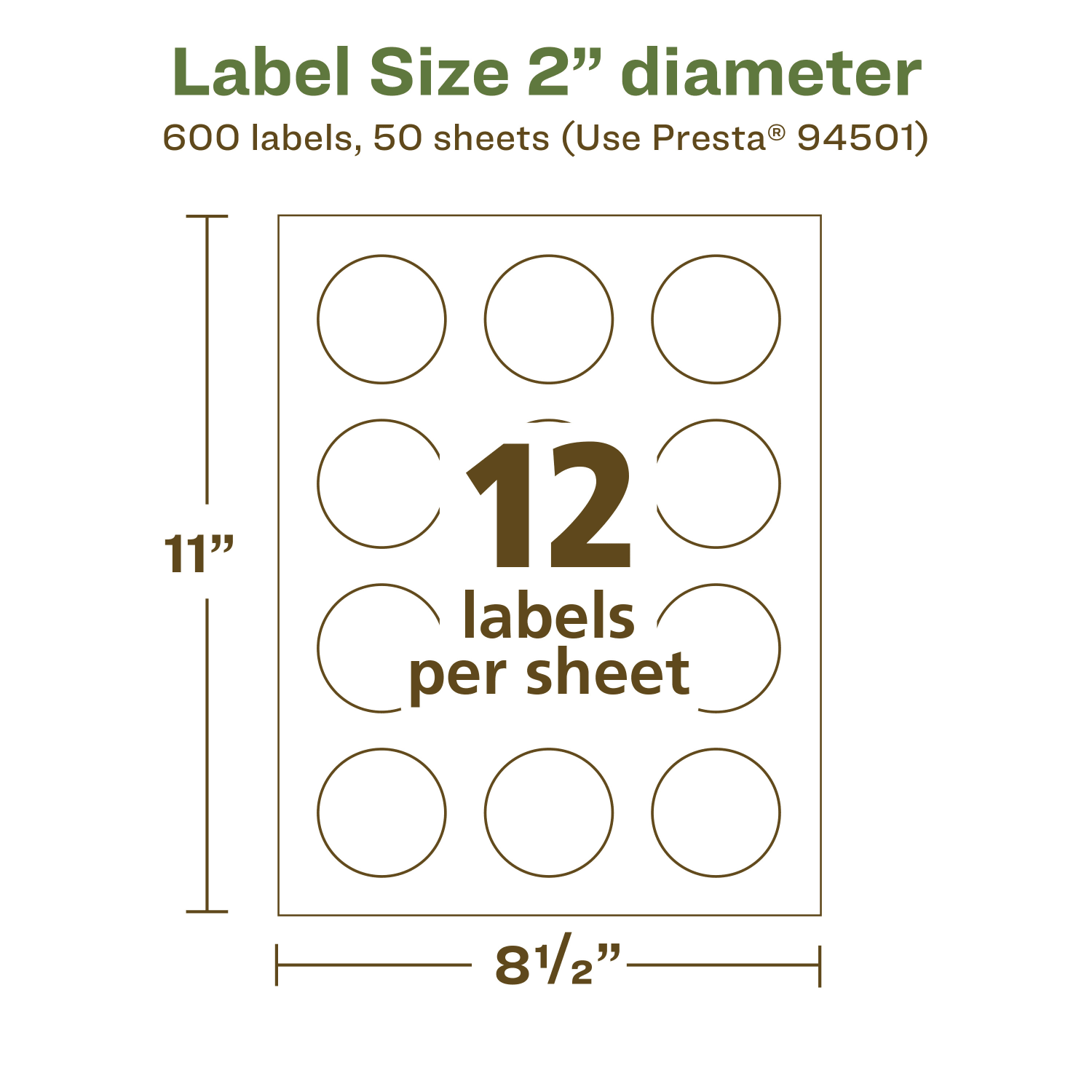 Avery Recycled Paper Labels, 94501-EWMP50, Round, 2in diameter, White, Pack Of 600 - Image 6