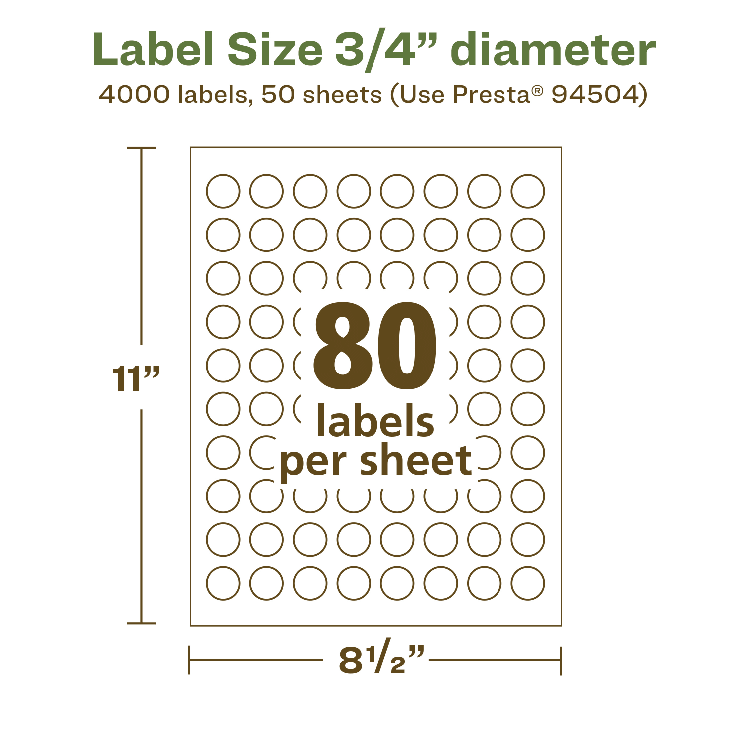 Avery Recycled Paper Labels, 94504-EWMP50, Round, -3/4in diameter, White, Pack Of 4000 - Image 6