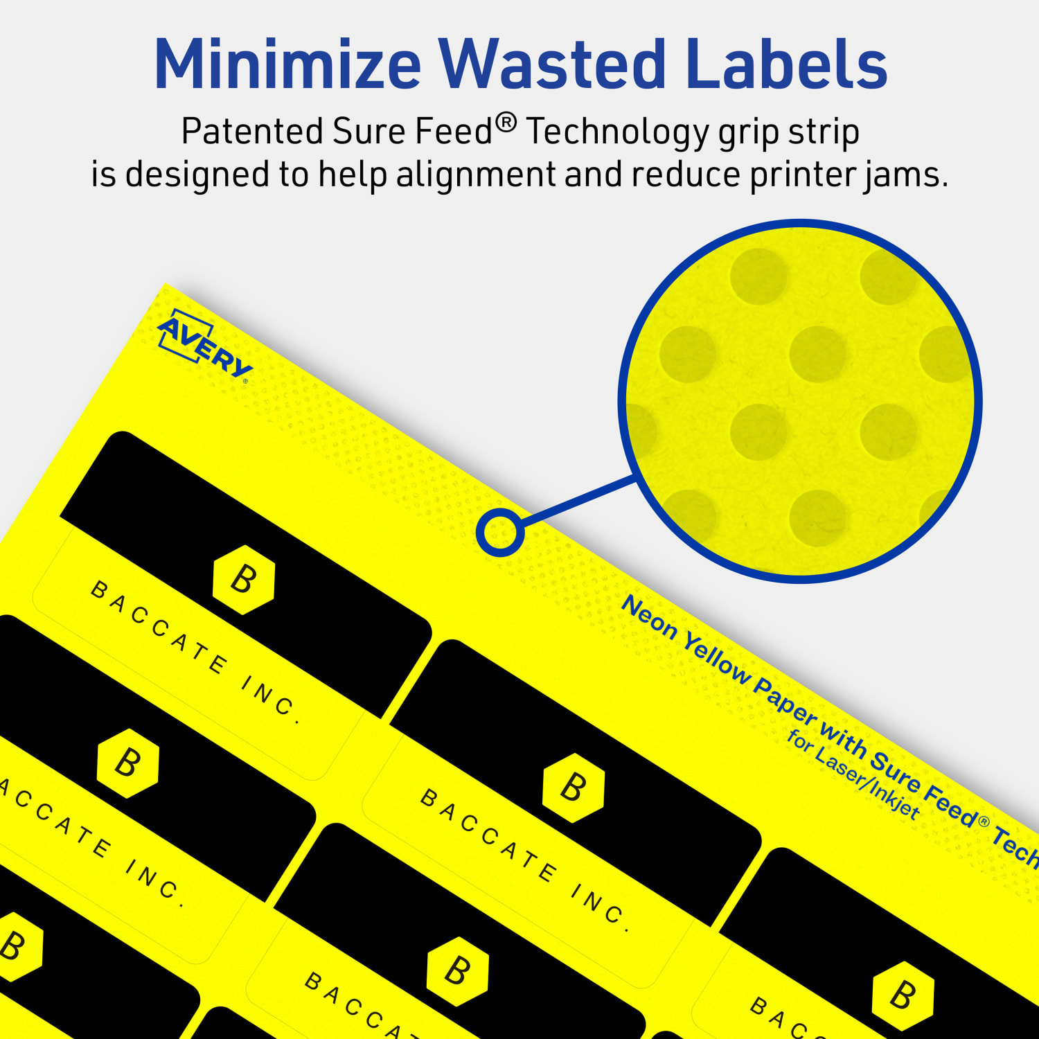 Avery Print-To-The-Edge Labels With Sure Feed Technology And Easy Peel, 94227-NYP40, Rectangle, 1-1/4in x 2-3/8in, Matte Neon Yellow, Pack of 720 - Image 5