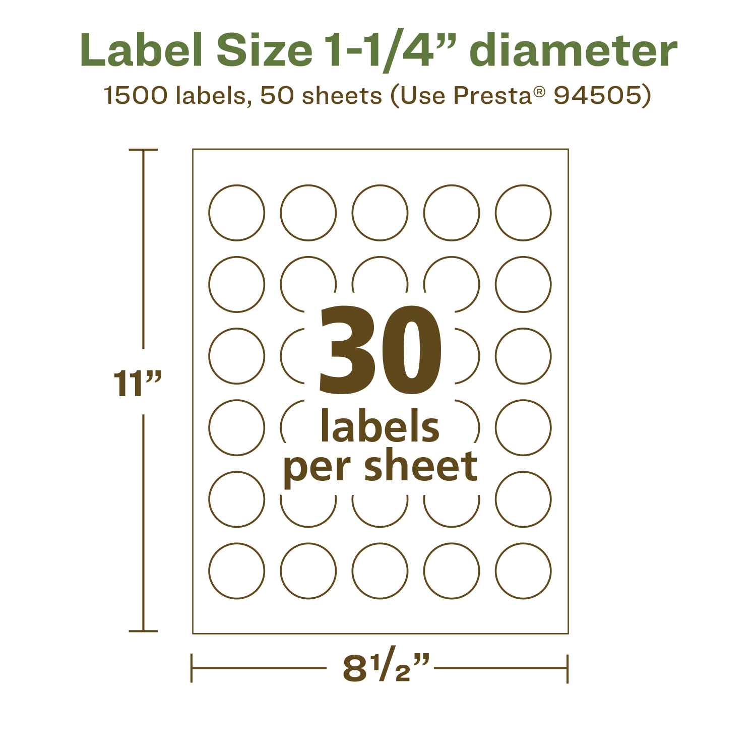 Avery Recycled Paper Labels, 94505-EWMP50, Round, 1-1/4in diameter, White, Pack Of 1500 - Image 6