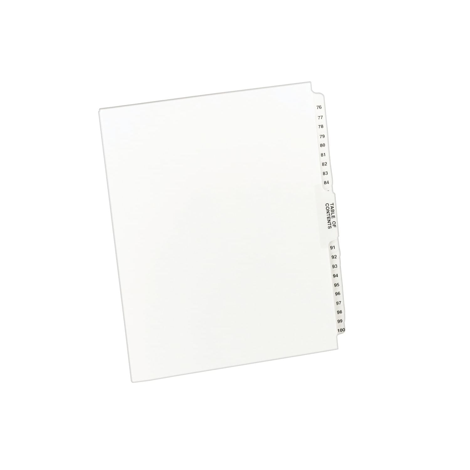 Avery Premium Collated Legal Dividers Avery Style, Side-Tab, 76-100 & Table Of Contents, 8 1/2in x 11in