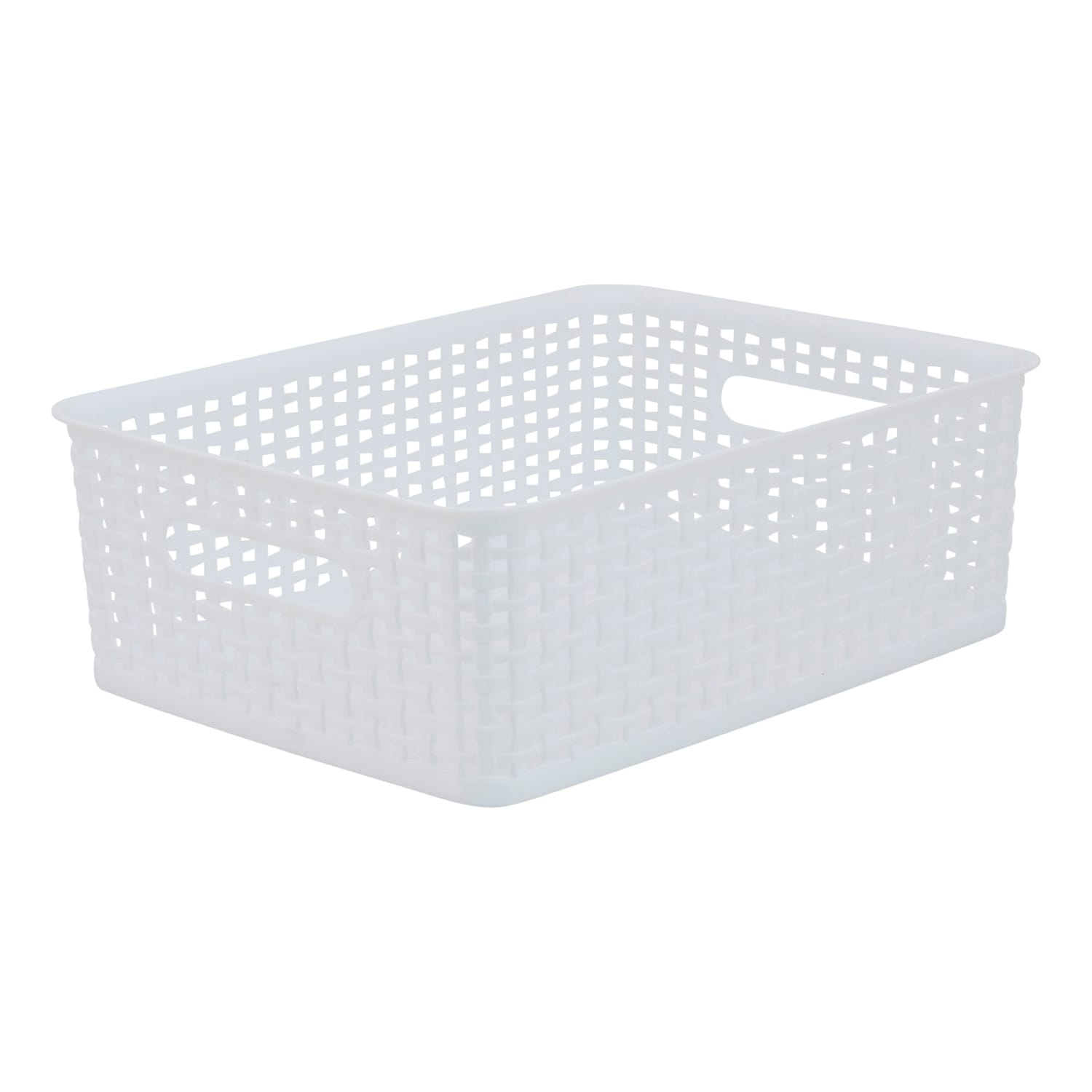 Realspace Plastic Weave Bin, Small Size, White - Image 3