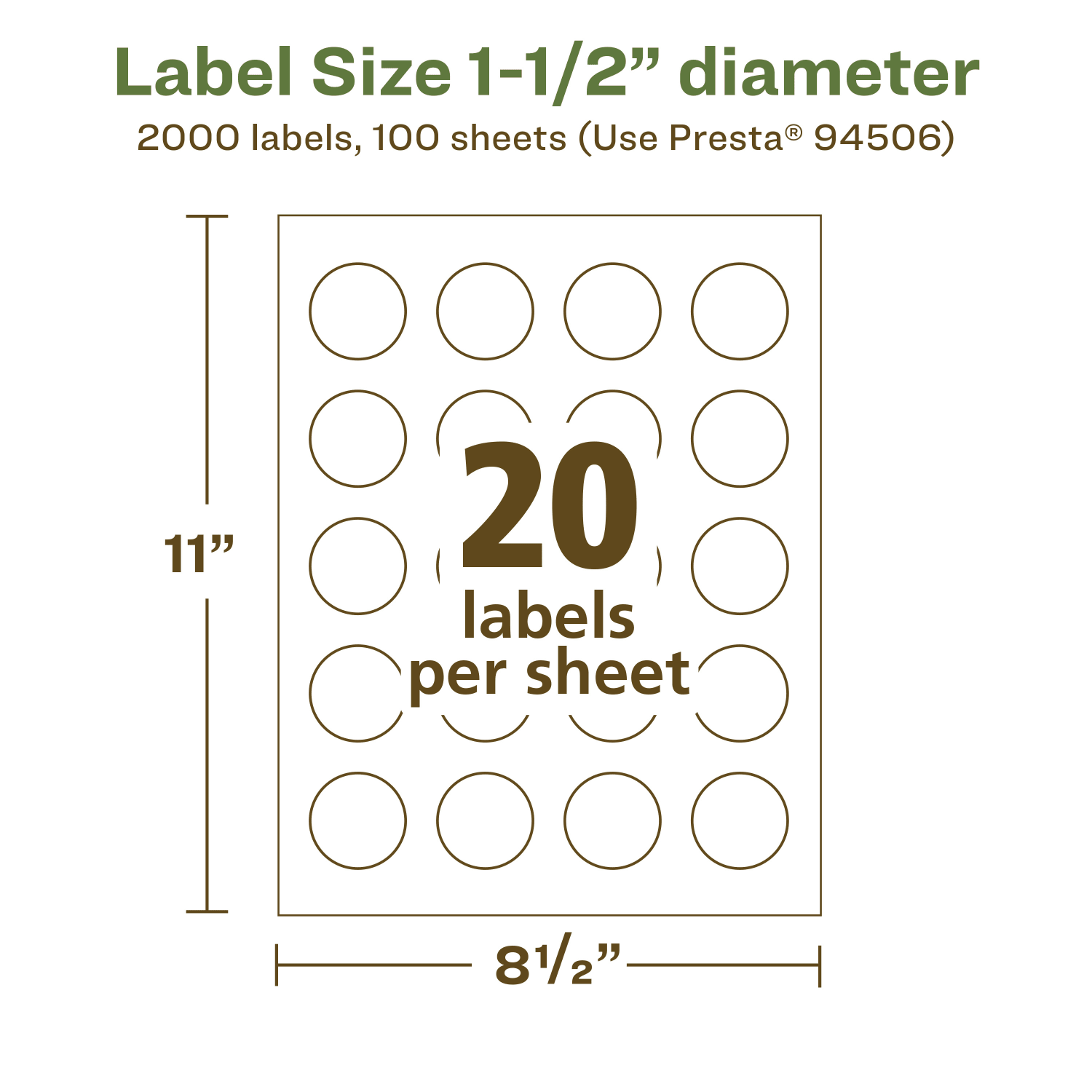 Avery Recycled Paper Labels, 94506-EWMP100, Round, 1-1/2in diameter, White, Pack Of 2000 - Image 6