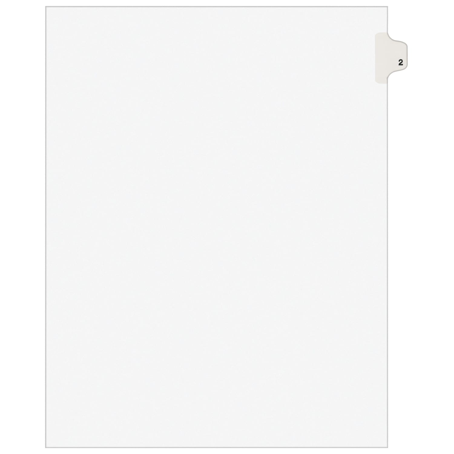 Avery Individual Legal Exhibit Dividers, Avery Style, #2, Side Tab, Letter Size, Pack Of 25