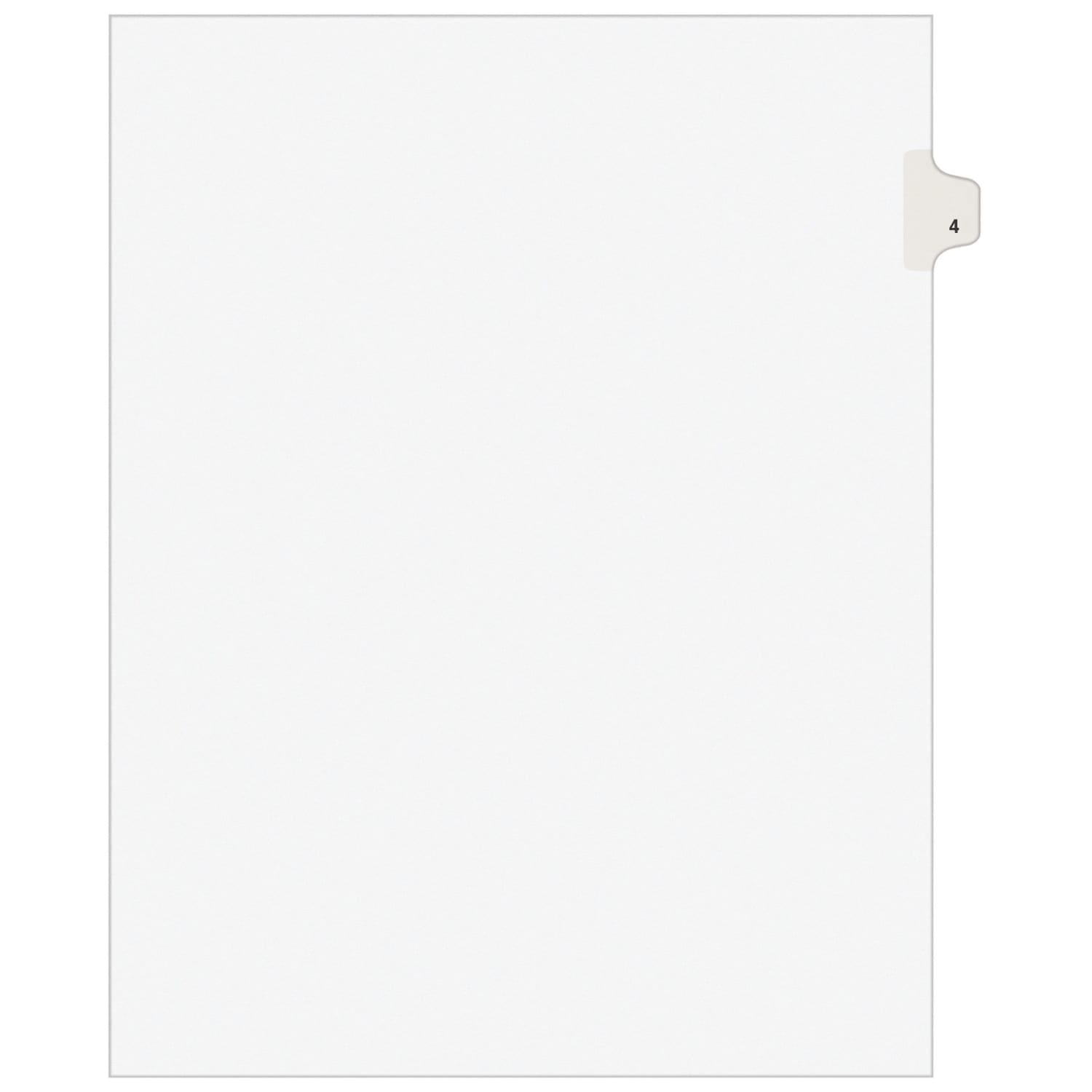 Avery Individual Legal Exhibit Dividers, Avery Style, #4, Side Tab, Letter Size, Pack Of 25
