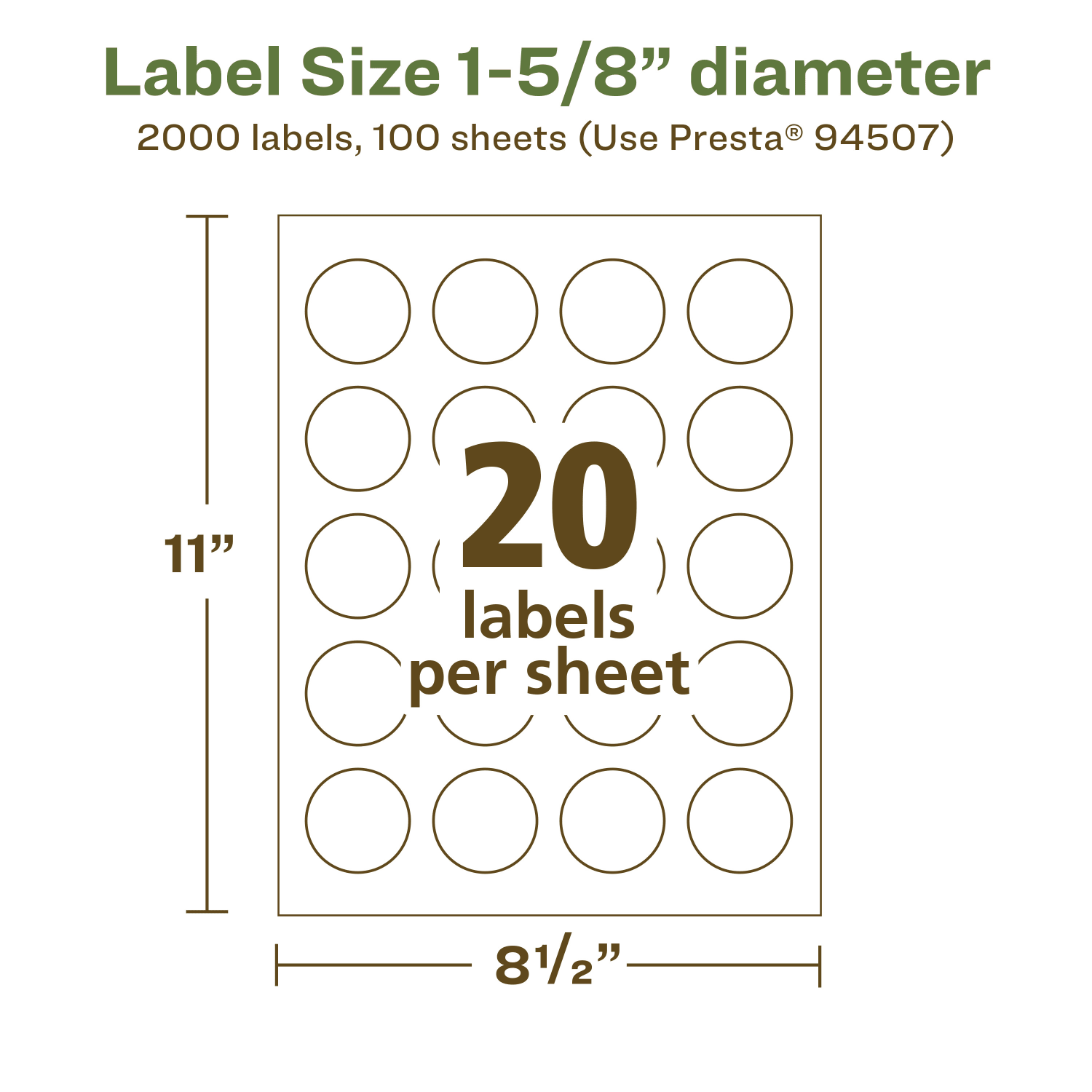 Avery Recycled Paper Labels, 94507-EWMP100, Round, 1-5/8in diameter, White, Pack Of 2000 - Image 6