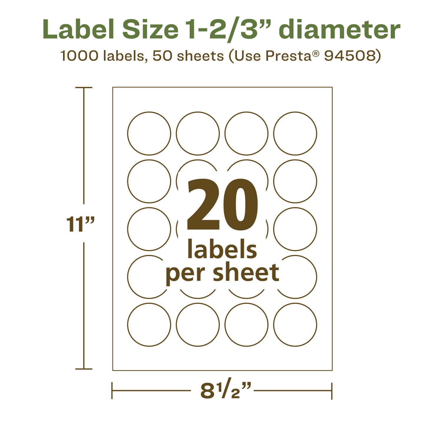 Avery Recycled Paper Labels, 94508-EWMP50, Round, 1-2/3in diameter, White, Pack Of 1000 - Image 6