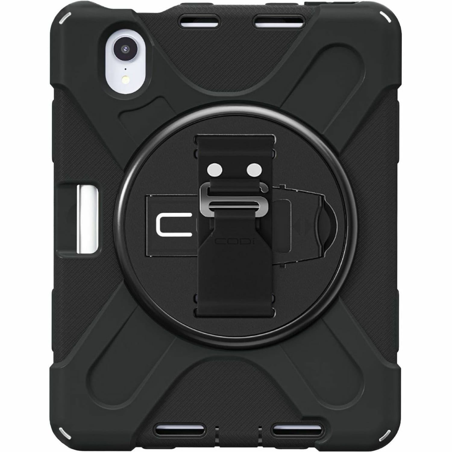 CODi Rugged Carrying Case Apple iPad Mini 6/iPad Mini A17 Pro Tablet - Black - Drop Resistant, Shock Resistant, Bump Resistant, Shock Absorbing - Polycarbonate, Silicone Body - Shoulder Strap, Hand Strap - 8.3in Height x 6.5in Width x 0.8in Depth - Image 3