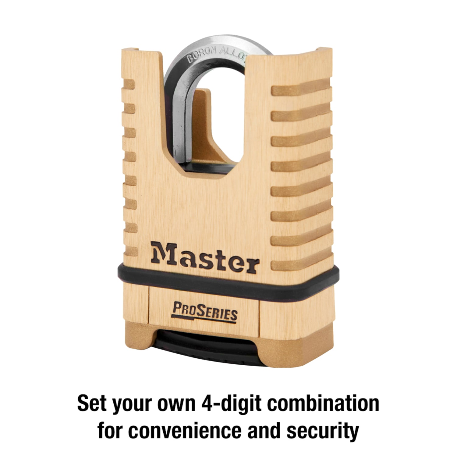 Master Lock No. 1177 ProSeries Zinc Resettable Combination Padlock, 2-1/4in x 3-5/16in, Brass - Image 4