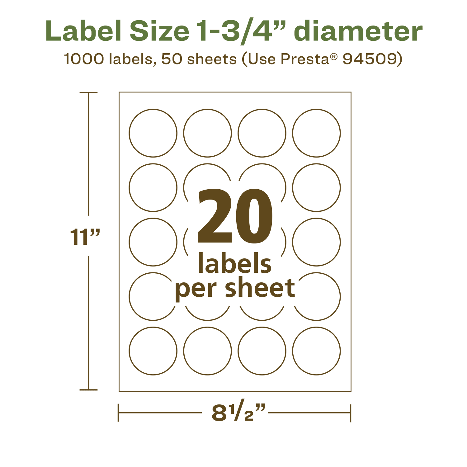 Avery Recycled Paper Labels, 94509-EWMP50, Round, 1-3/4in diameter, White, Pack Of 1000 - Image 6