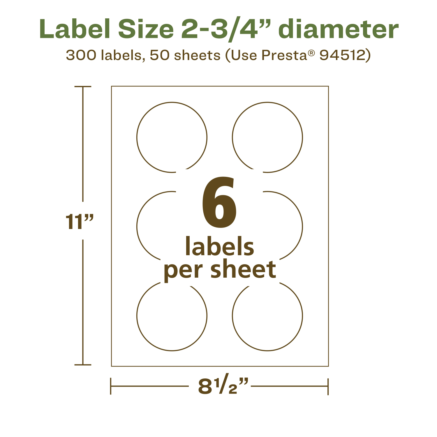 Avery Recycled Paper Labels, 94512-EWMP50, Round, 2-3/4in diameter, White, Pack Of 300 - Image 6