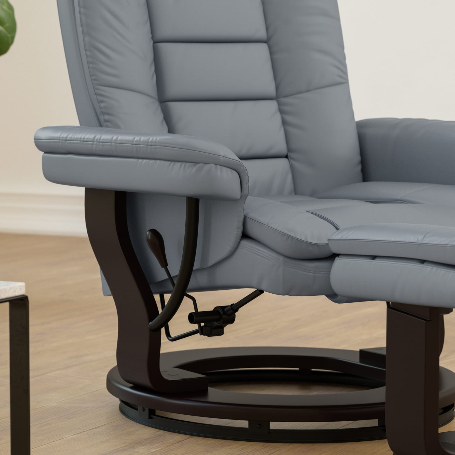 Flash Furniture Contemporary LeatherSoft Recliner With Ottoman Gray PopularChairscom