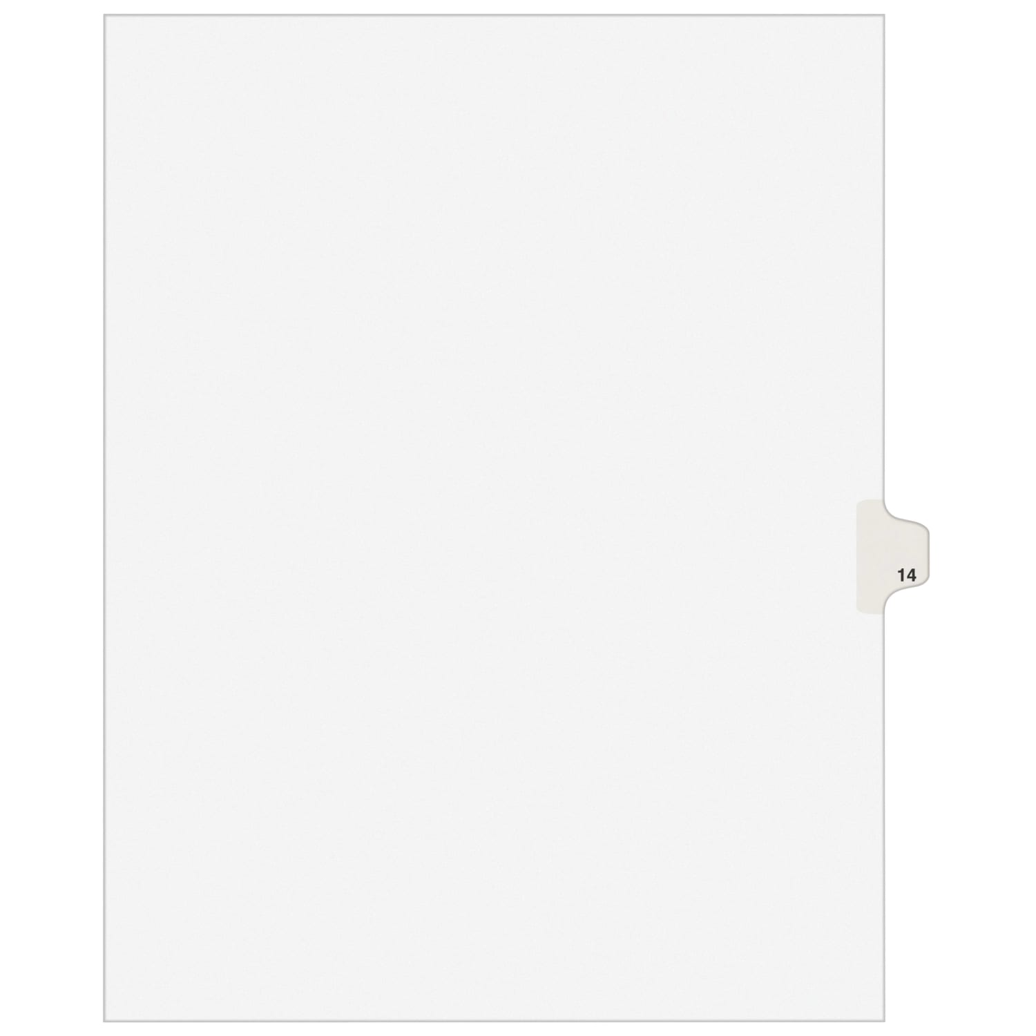 Avery Individual Legal Dividers Avery Style, Letter Size, Side Tab #14, White Dividers/White Tabs, Pack Of 25