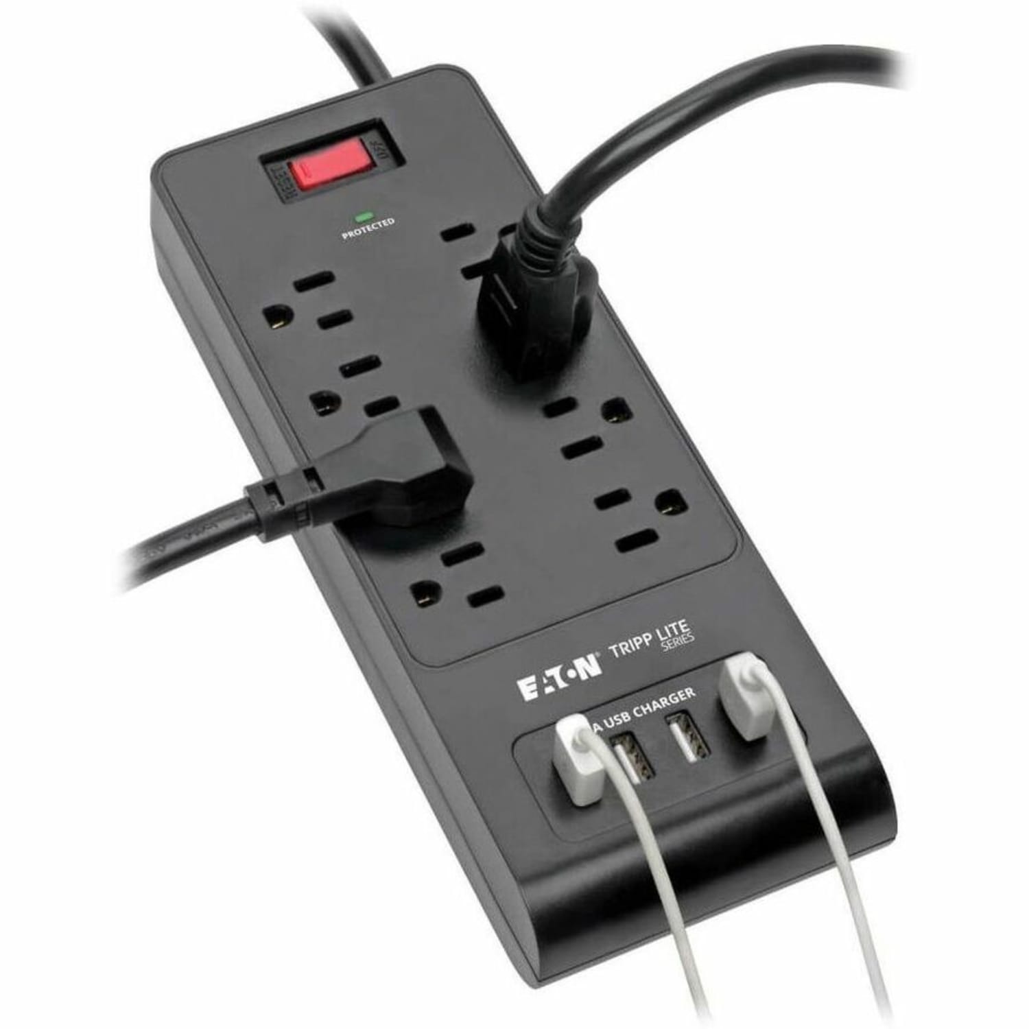 Eaton Tripp Lite Series Surge Protector Power Strip 8-Outlets 4 USB Ports 6ft Cord Black - Surge protector - TLP864USBB - Image 4