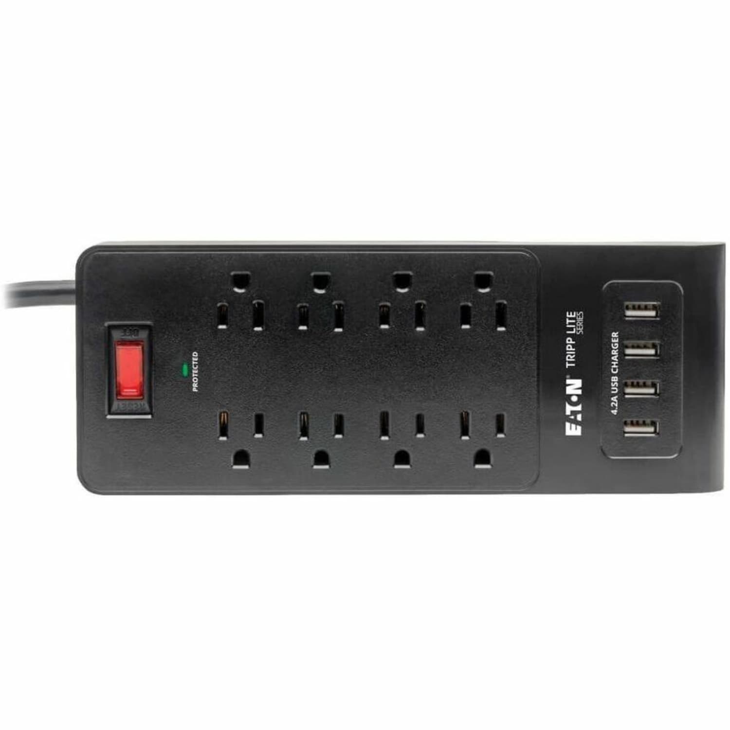 Eaton Tripp Lite Series Surge Protector Power Strip 8-Outlets 4 USB Ports 6ft Cord Black - Surge protector - TLP864USBB - Image 5