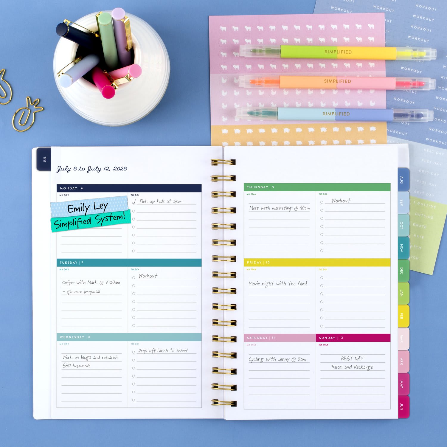 Simplified by Emily Ley for AT-A-GLANCE Academic 2026-2027 Weekly Monthly Planner, Happy Stripe, Small, 5 1/2in x 8 1/2in - Image 3