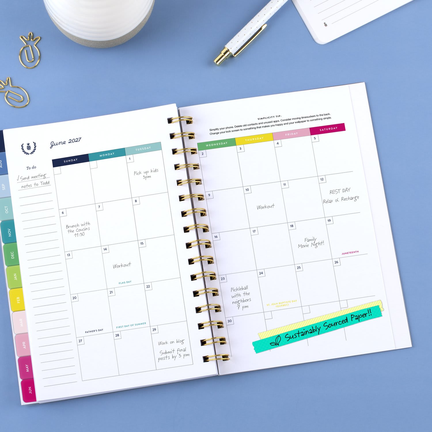 Simplified by Emily Ley for AT-A-GLANCE Academic 2026-2027 Weekly Monthly Planner, Happy Stripe, Small, 5 1/2in x 8 1/2in - Image 4