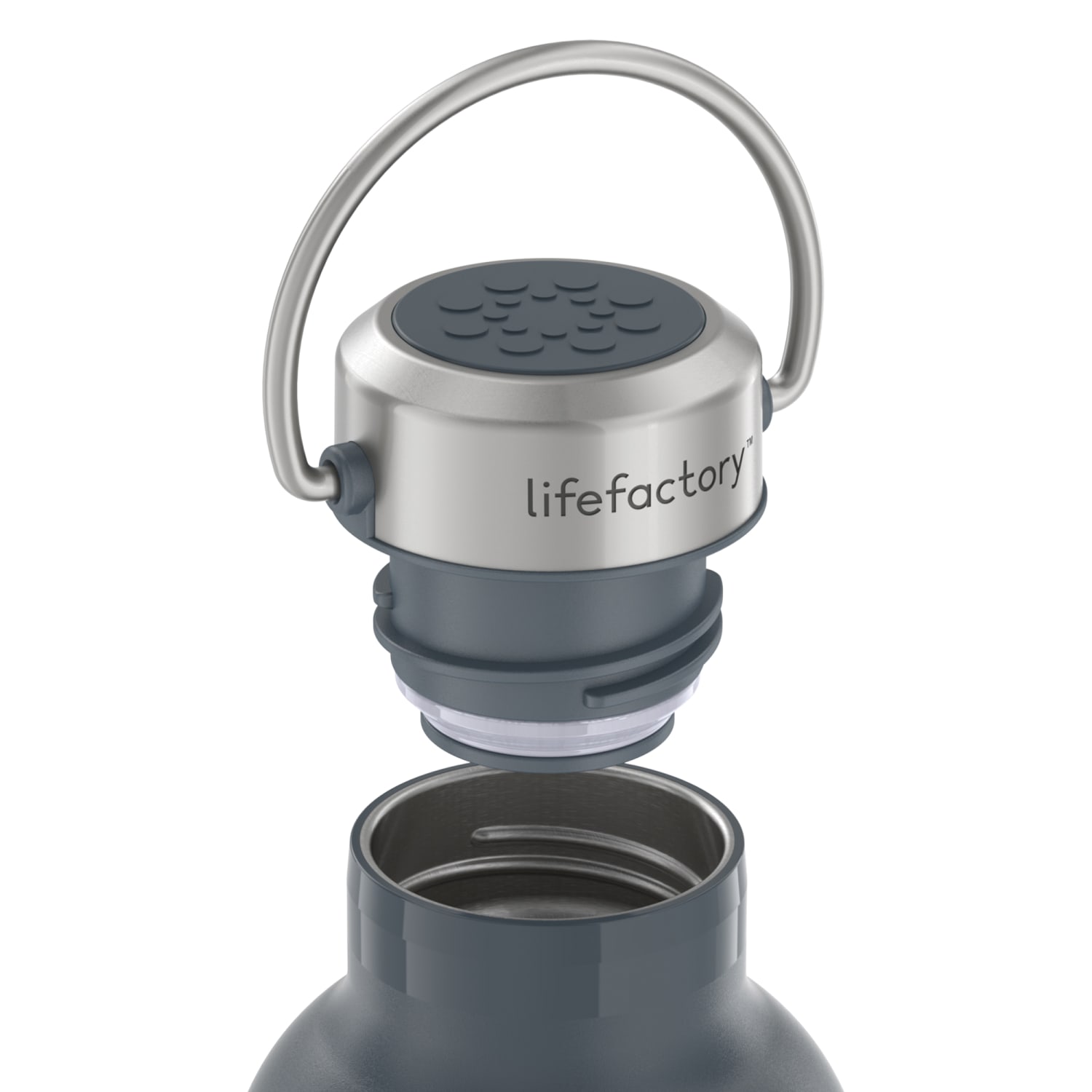 LifeFactory Stainless Steel Vacuum-Insulated Sport Bottle, 32 Oz, Carbon - Image 6