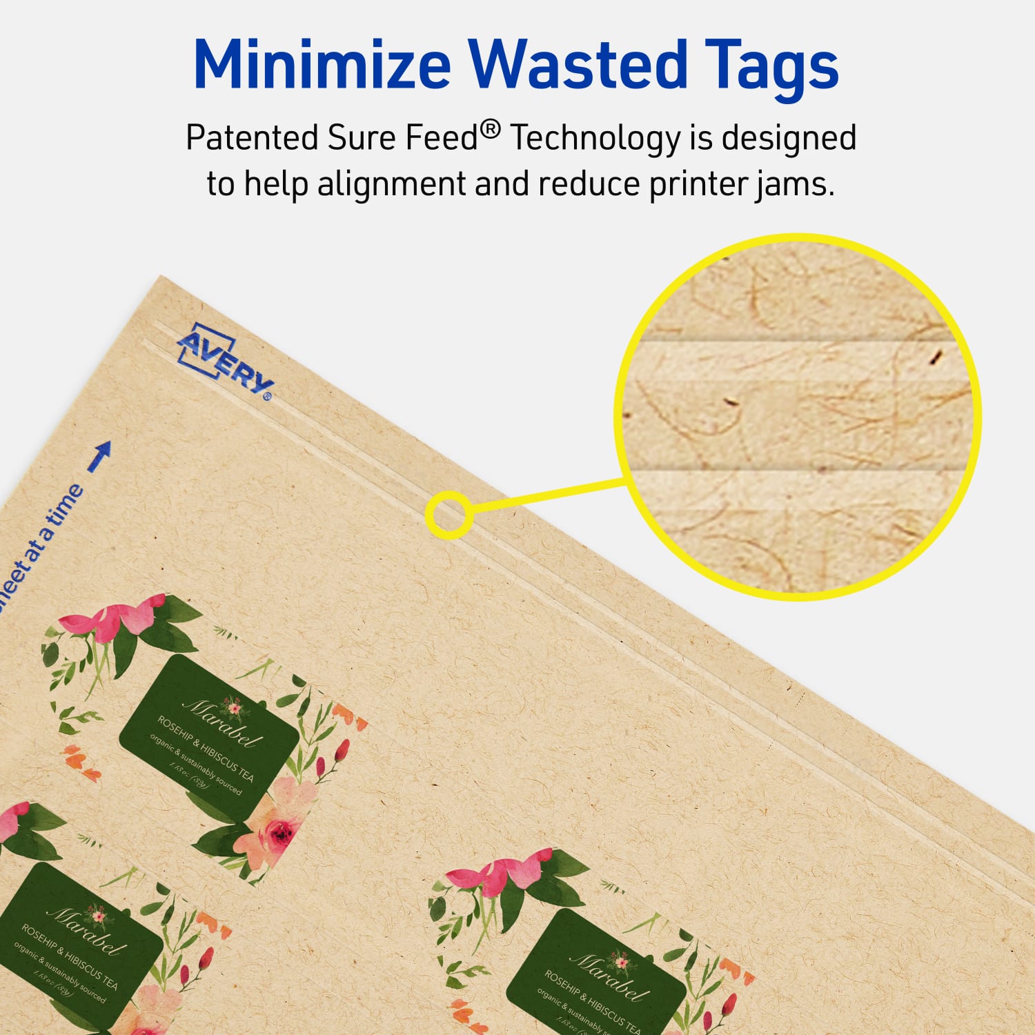 Avery Printable Tags With Sure Feed Technology, Print-To-The-Edge, 2inx1.25in, Kraft Brown, Pack Of 450 - Image 5