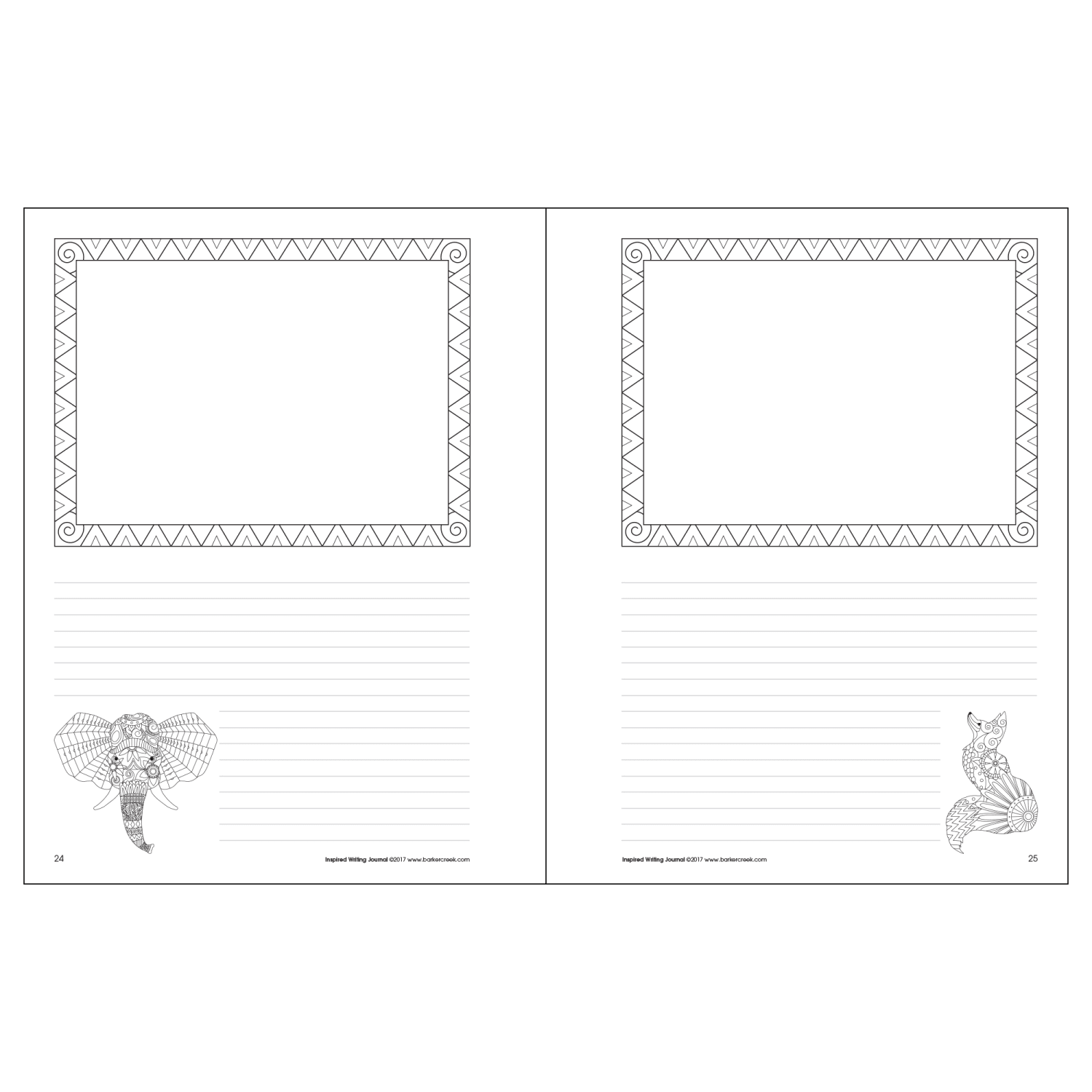Barker Creek Color Me! Bohemian Animals Inspired Writing Journals, Grade 4 - College, Pack Of 10 - Image 3