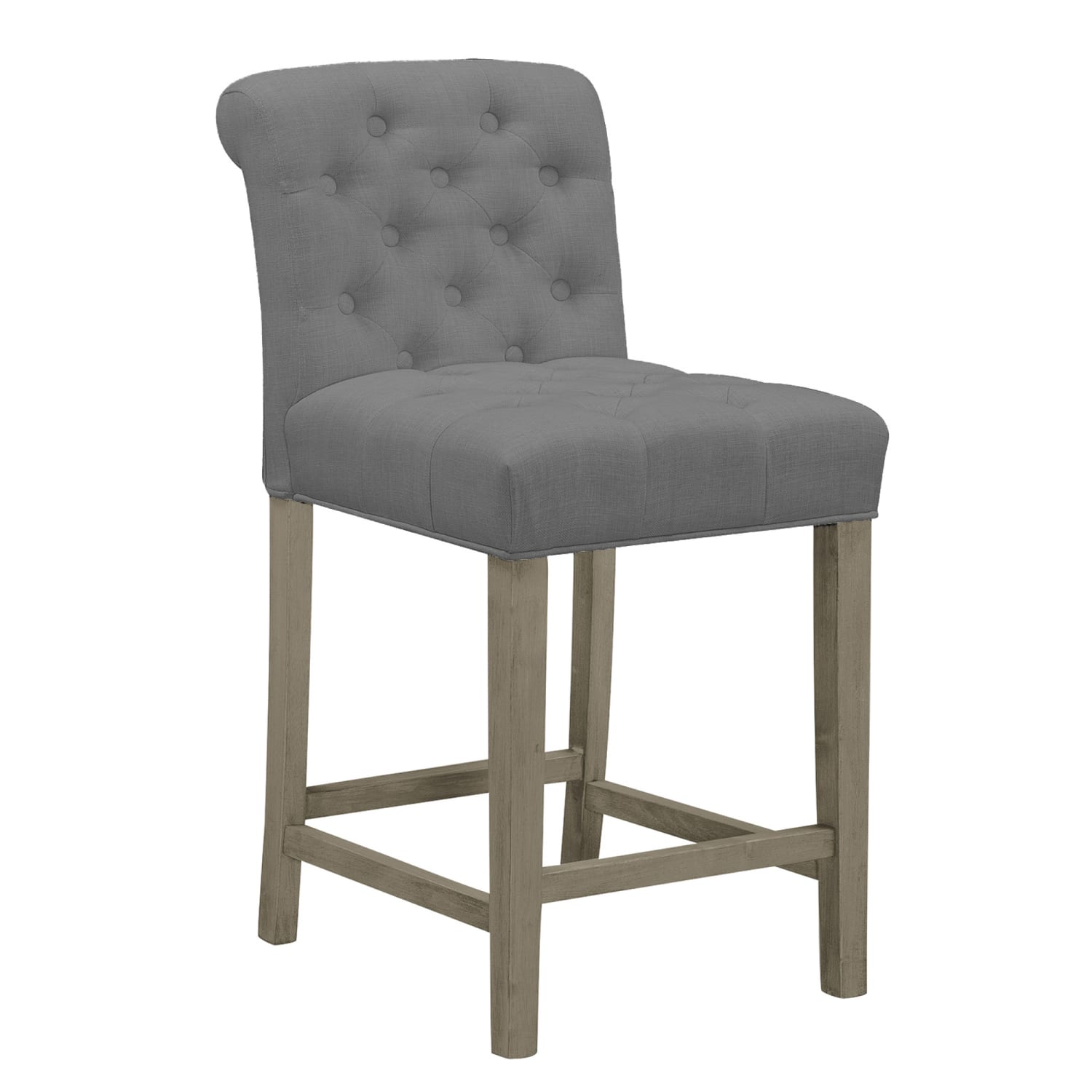 Glamour Home Aleen Counter-Height Chairs, Gray/Antique Wood, Set Of 2 Chairs - Image 4