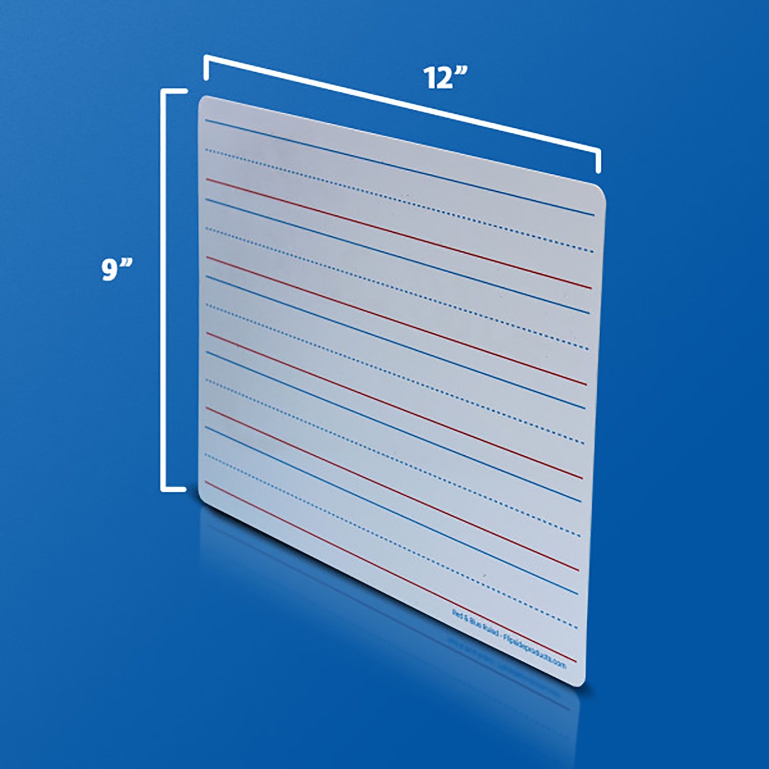 Flipside Products Magnetic Dry-Erase Learning Mats, 2-Sided Red & Blue Ruled/Plain, 9in x 12in, Pack Of 48 Mats - Image 3