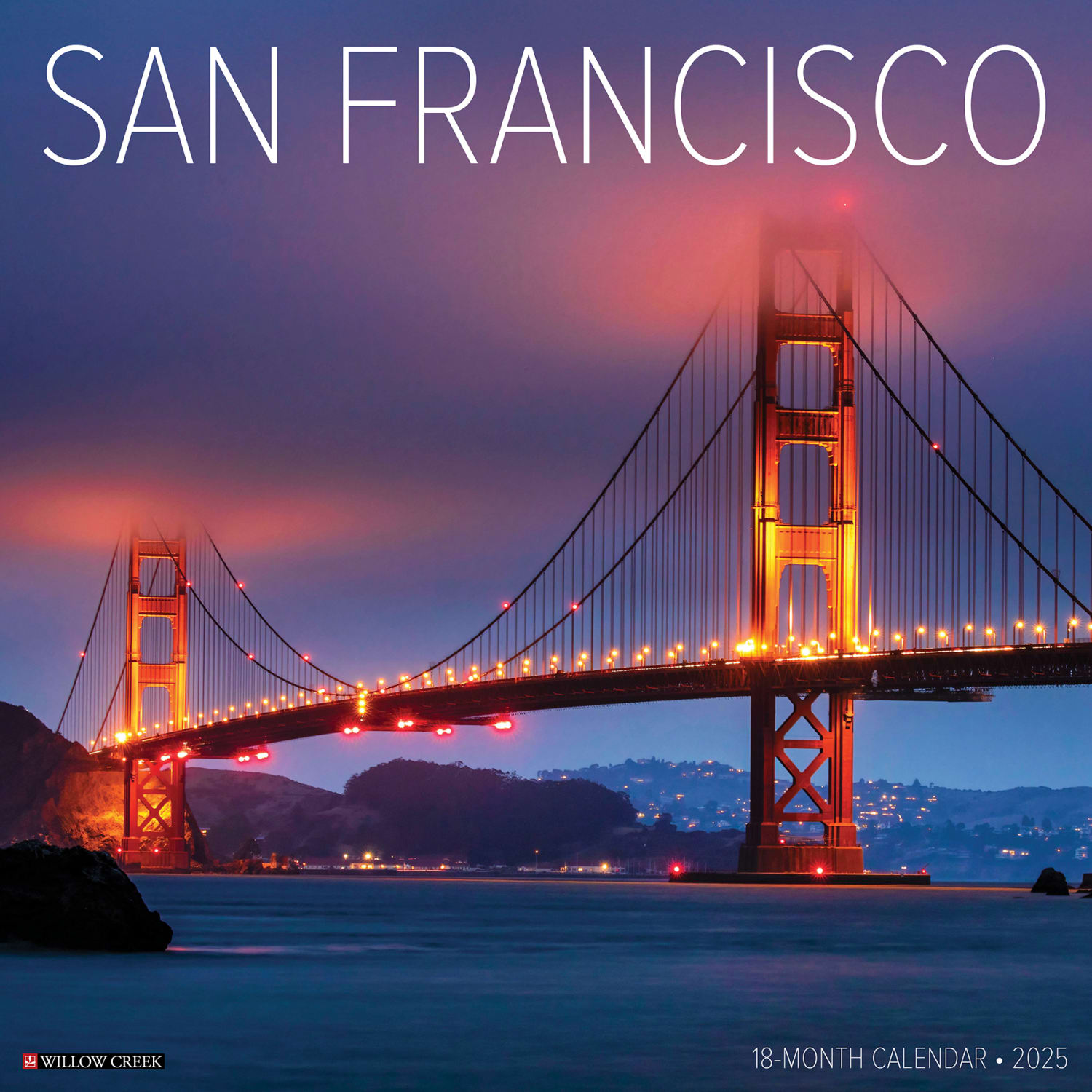 2025 Willow Creek Press Wall Calendar, 12in x 12in, San Francisco, January 2025 To December 2025, 46838