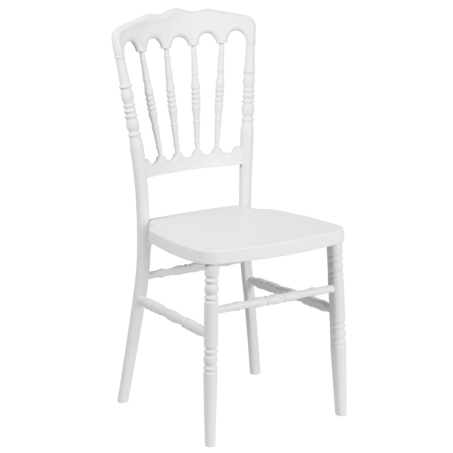Flash Furniture HERCULES Series Resin Stacking Napoleon Chair, White - Image 3
