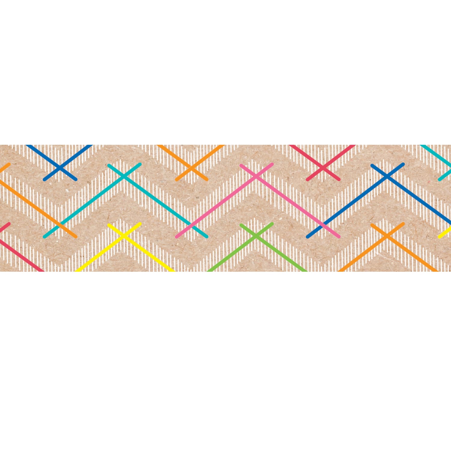 Creative Teaching Press EZ Borders, Krafty Pop Colorful Kraft Chevron, 24 Borders Per Pack, Set Of 3 Packs - Image 3