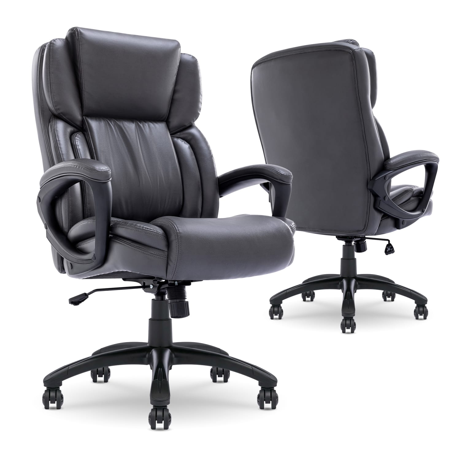 Serta Garret - Chair - executive - ergonomic - armrests - ring-shaped - tilt - swivel - bonded leather - space gray - Image 4