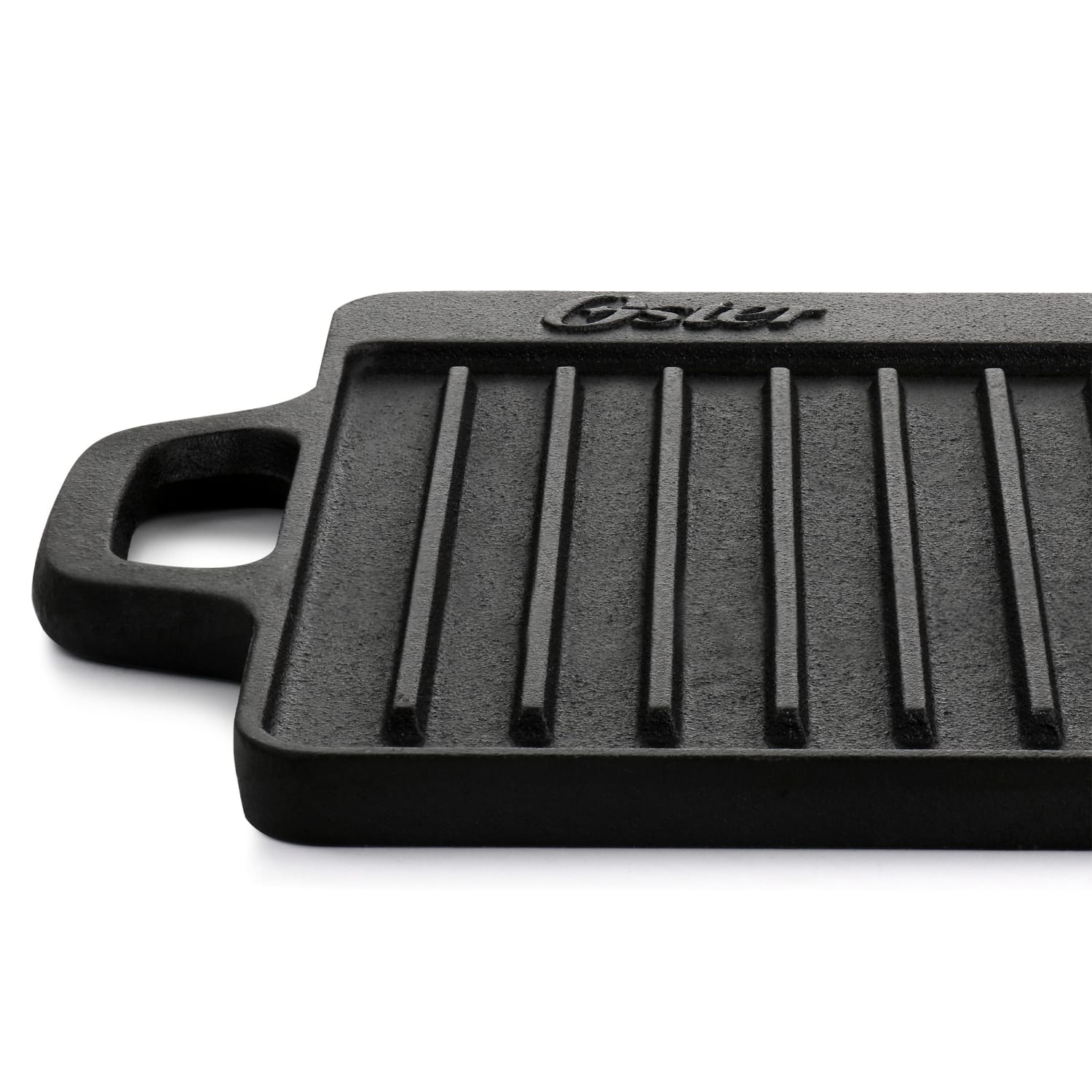 Oster Castaway Pre-Seasoned Cast Iron Reversible Griddle, 18in x 9in, Black - Image 3