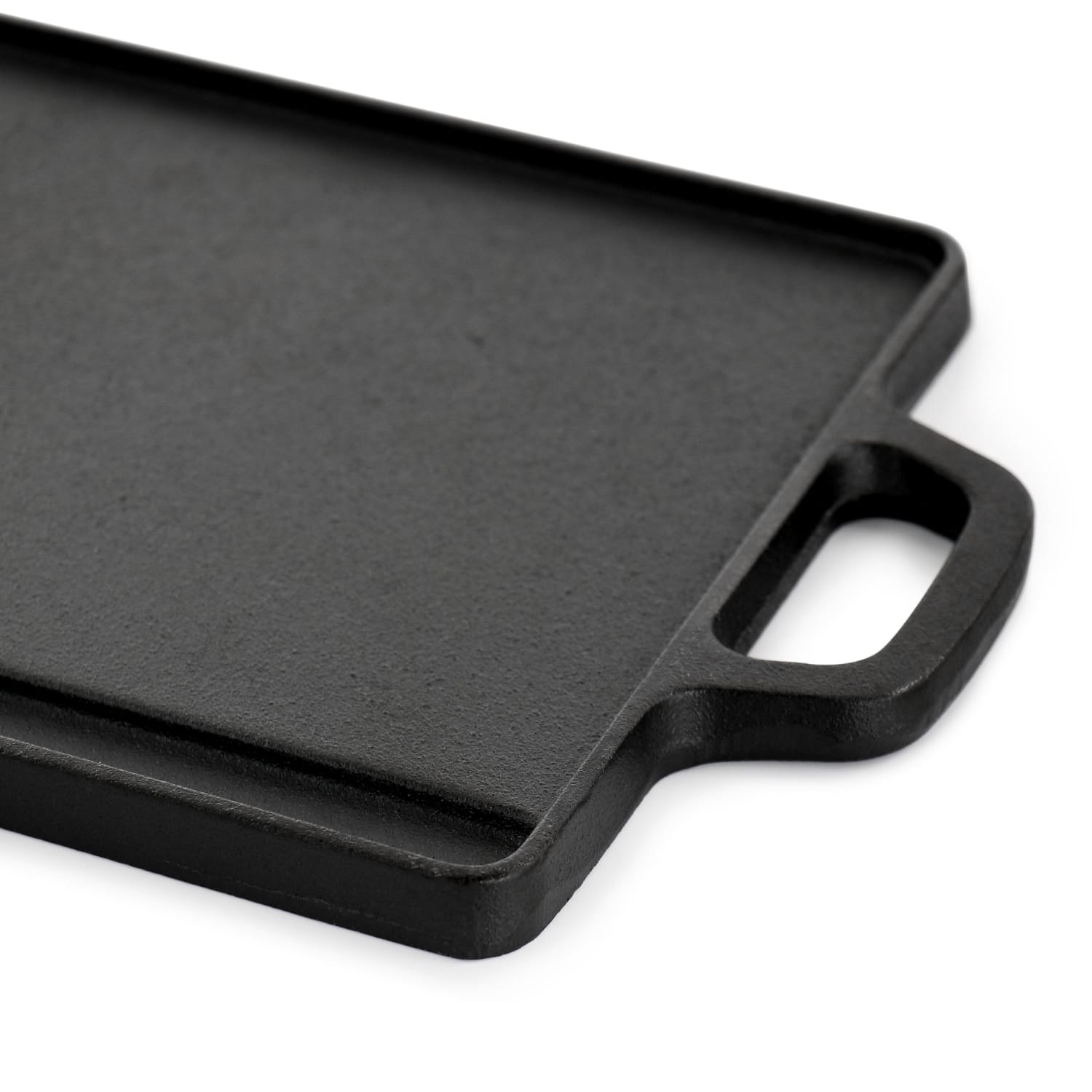 Oster Castaway Pre-Seasoned Cast Iron Reversible Griddle, 18in x 9in, Black - Image 4