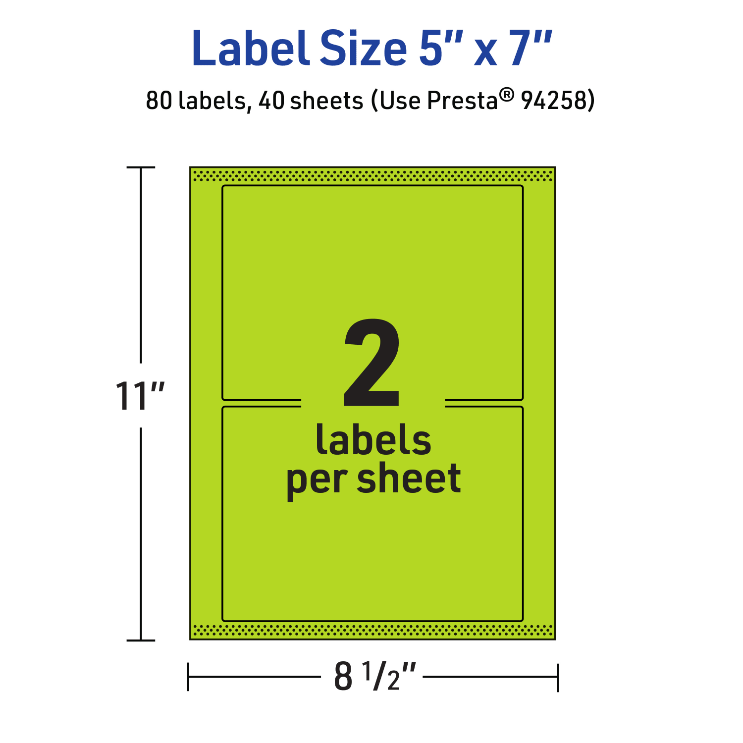Avery Printable Labels With Sure Feed Technology, 94258-BGP40, Rectangle, 5in x 7in, Matte Bright Green, Pack of 80 - Image 6