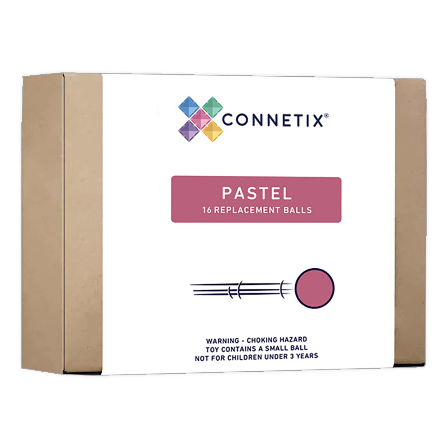 Connetix Magnetic Tiles Pastel Ball Pack, 16 Pieces