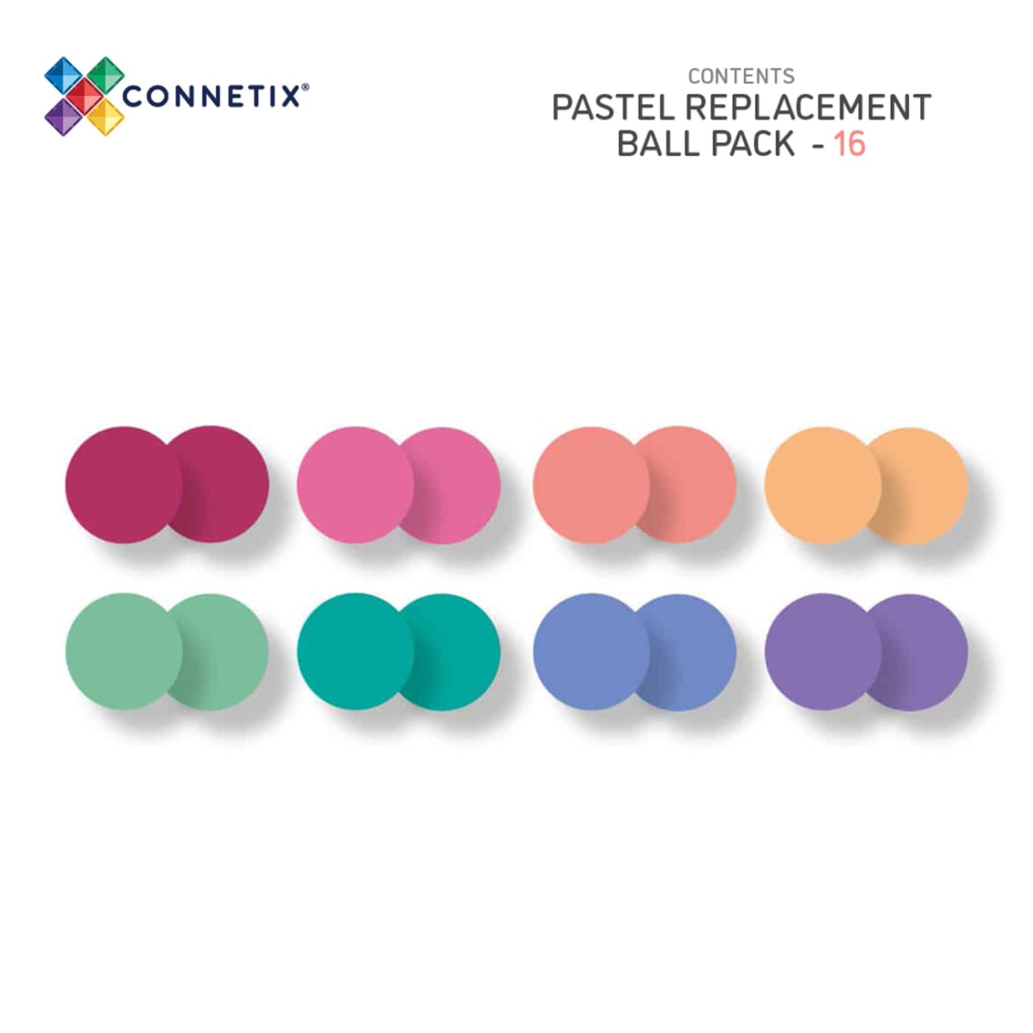 Connetix Magnetic Tiles Pastel Ball Pack, 16 Pieces - Image 3