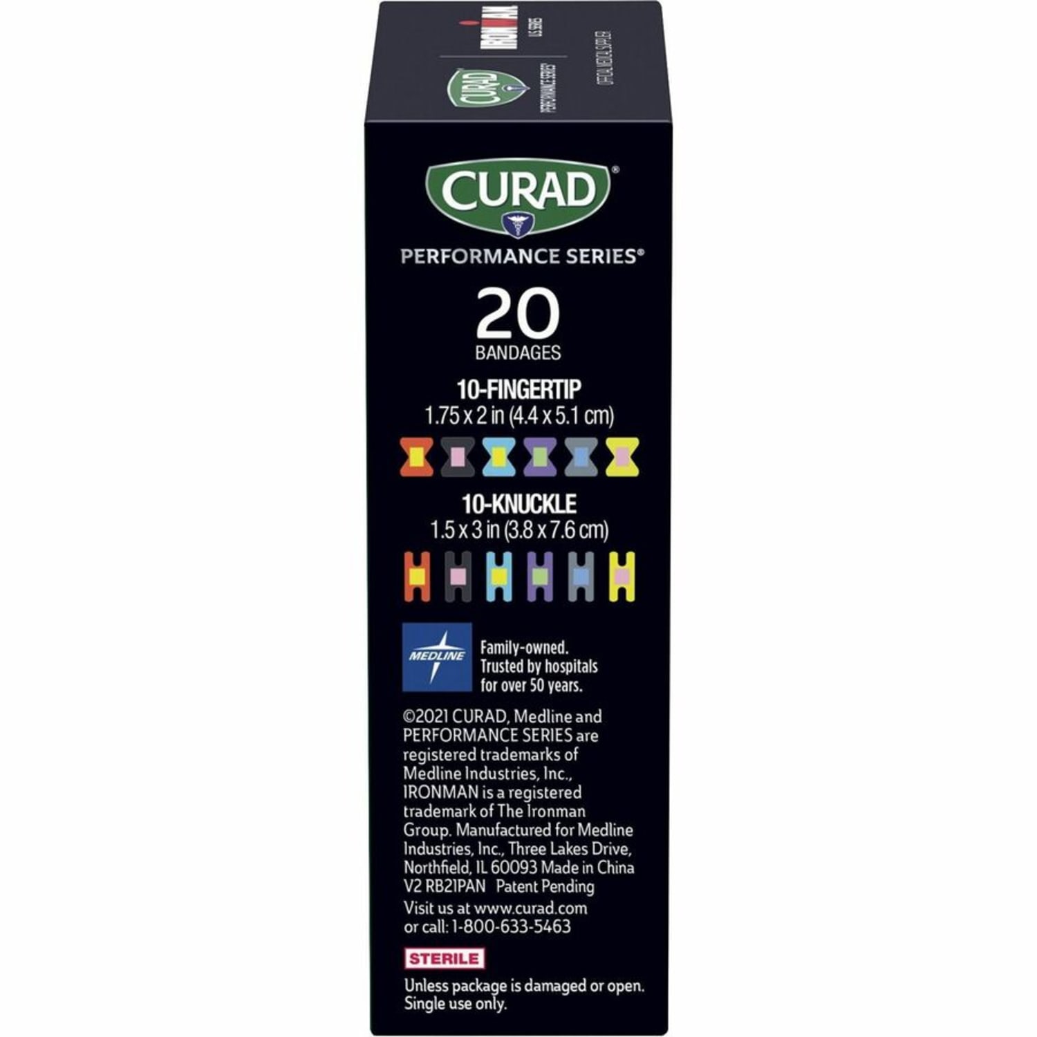 Curad Finger/Knuckle Antibacterial Bandage - Assorted Sizes - Assorted - Fabric - 1 Box - Image 6
