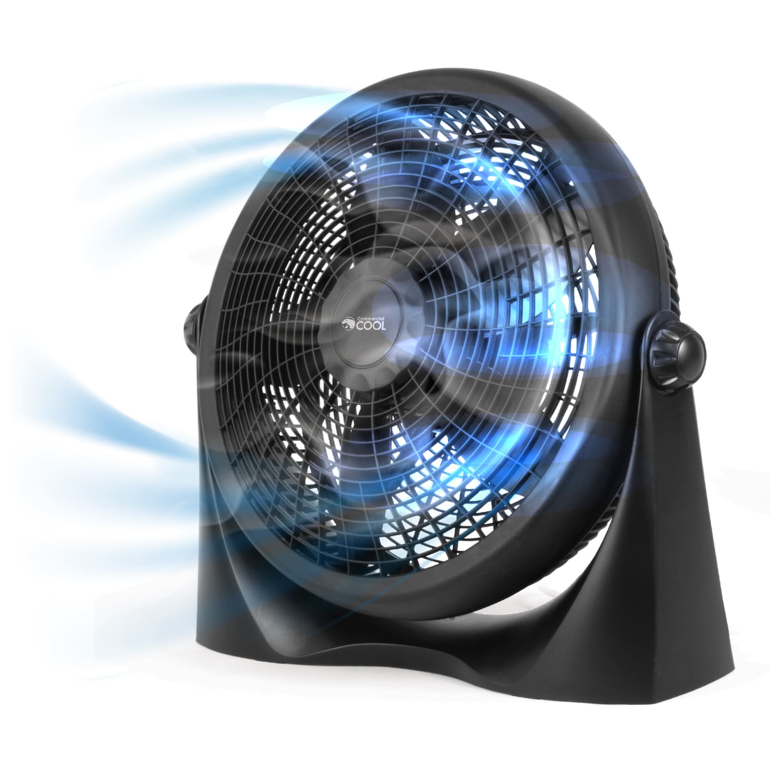 Commercial Cool 16in High-Velocity Floor Fan, 19-3/16inH x 20-9/16inW x 6-7/16inD, Black - Image 3