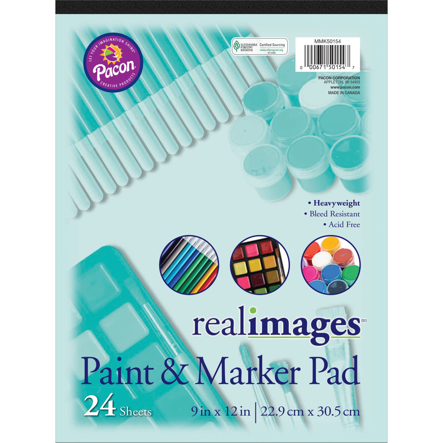 Real Images Paint & Marker Pads, 9in x 12in, White, 24 Sheets Per Pad, Pack Of 12 Pads - Image 3