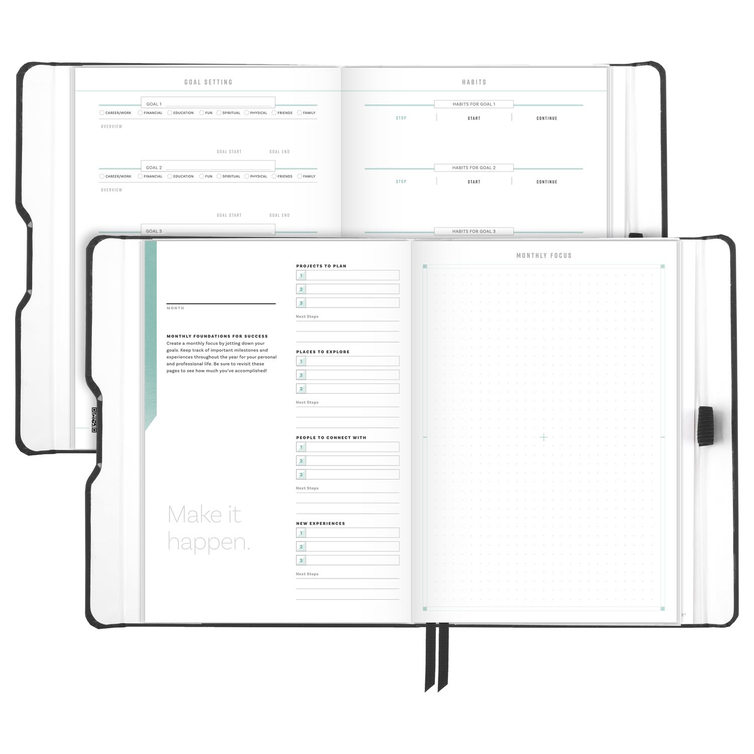 AT-A-GLANCE FOUNDATION GOAL SETTING Undated Weekly Monthly Planner, Black, Small, 5 1/2in x 8 1/2in - Image 5